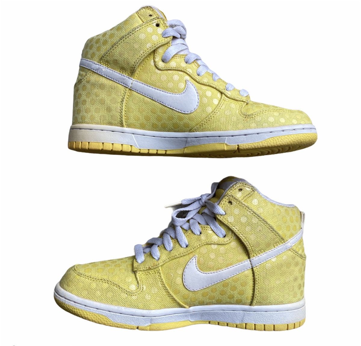 Nike × Vintage Nike Dunk High Polka Dot Vibrant Yellow White 2010 Size US 5.5 / EU 38 - 4 Thumbnail