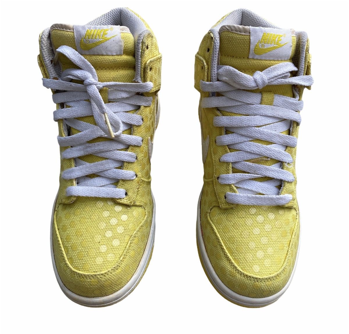 Nike × Vintage Nike Dunk High Polka Dot Vibrant Yellow White 2010 Size US 5.5 / EU 38 - 5 Thumbnail