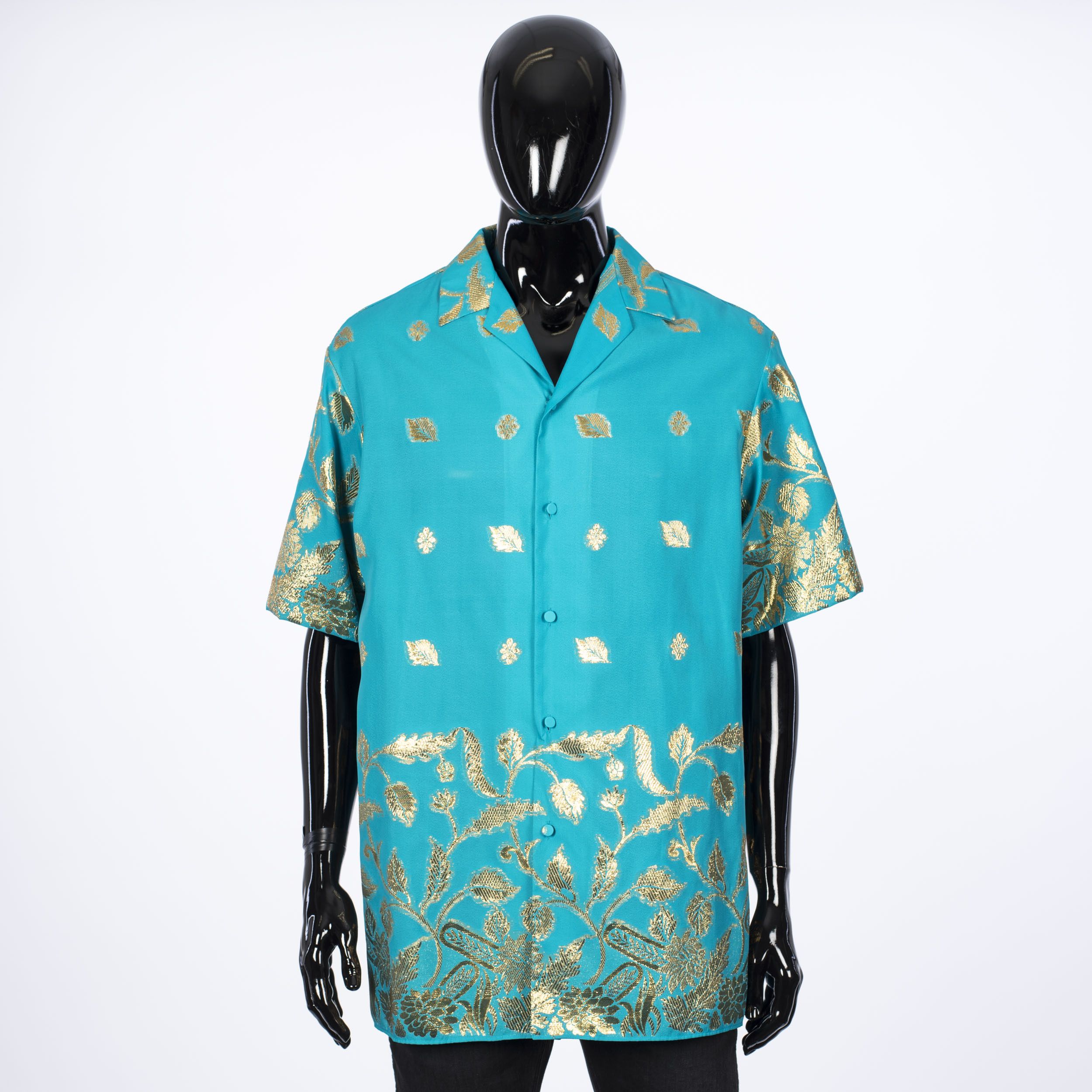 1400$ Lamé fil coupé oversize bowling shirt