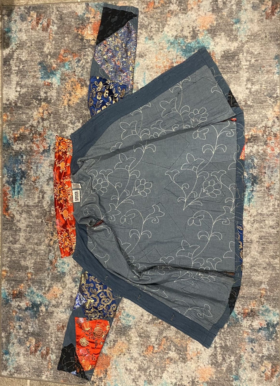 Chicos × Japanese Brand Chicos Design Embroidered Patchwork Denim Jacket Size M / US 6-8 / IT 42-44 - 3 Thumbnail
