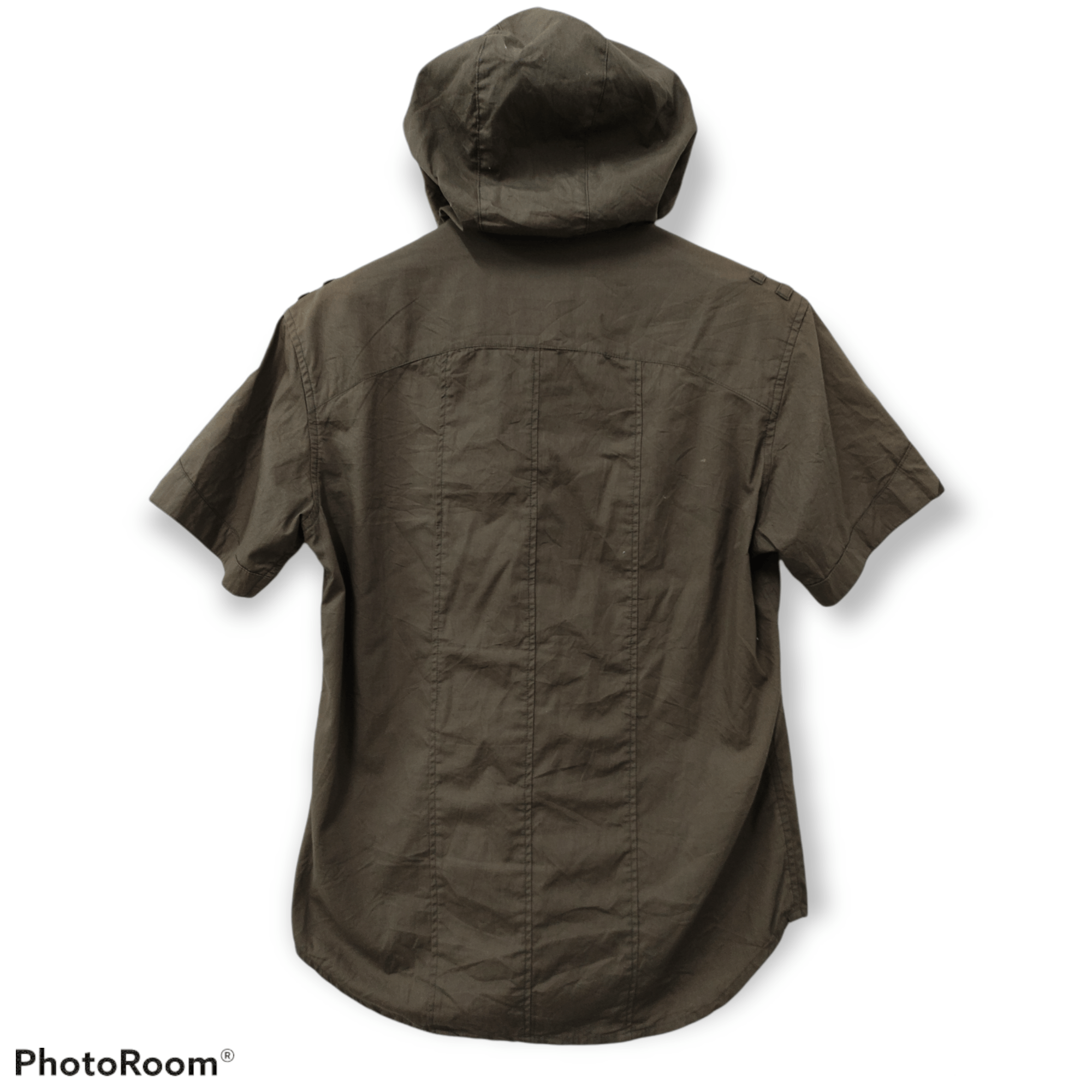 PPFM PPFM BUTTON UP SHORT SLEEVE WITH HOODIE Size US XS / EU 42 / 0 - 2 Thumbnail