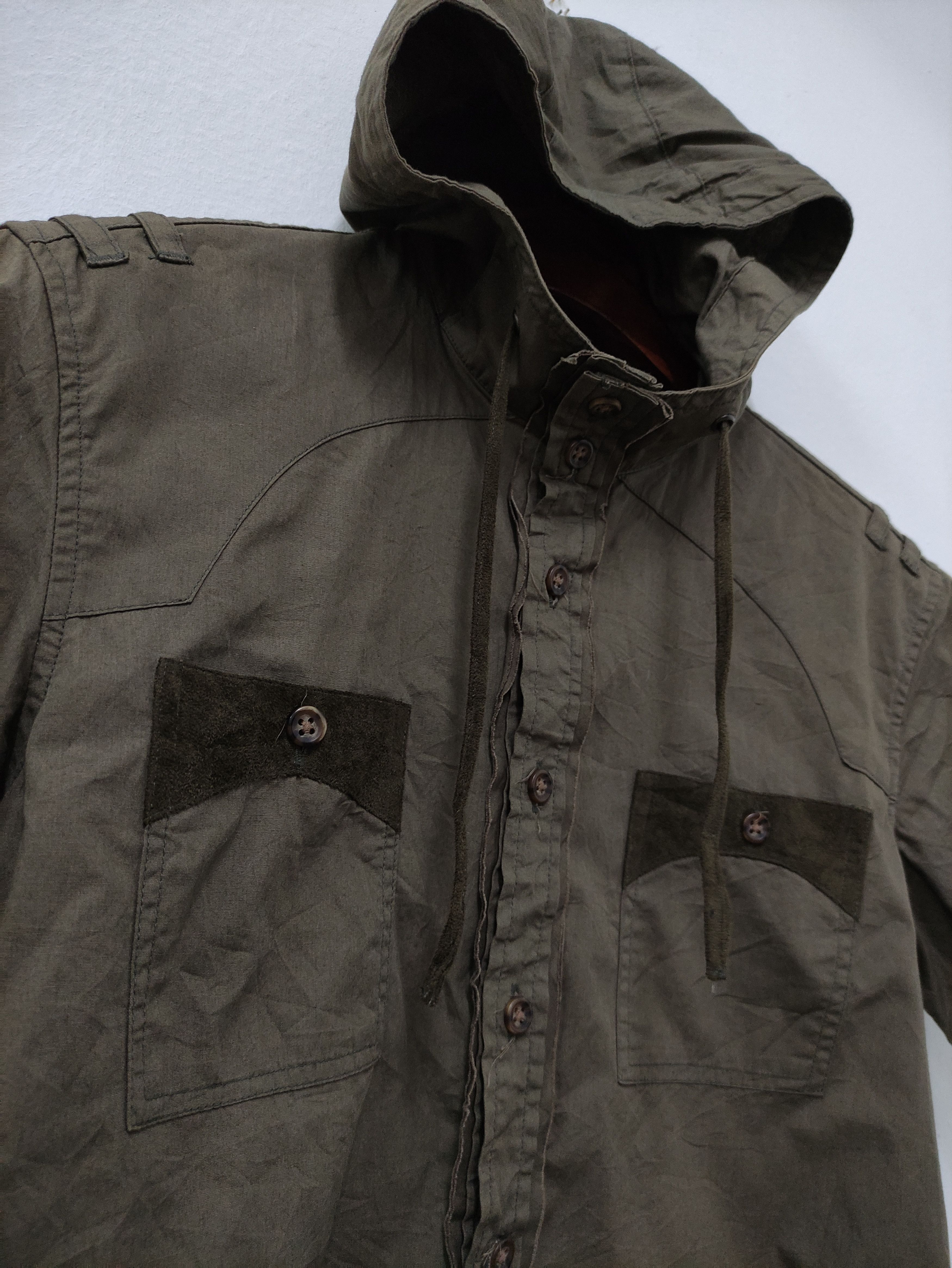 PPFM PPFM BUTTON UP SHORT SLEEVE WITH HOODIE Size US XS / EU 42 / 0 - 8 Thumbnail