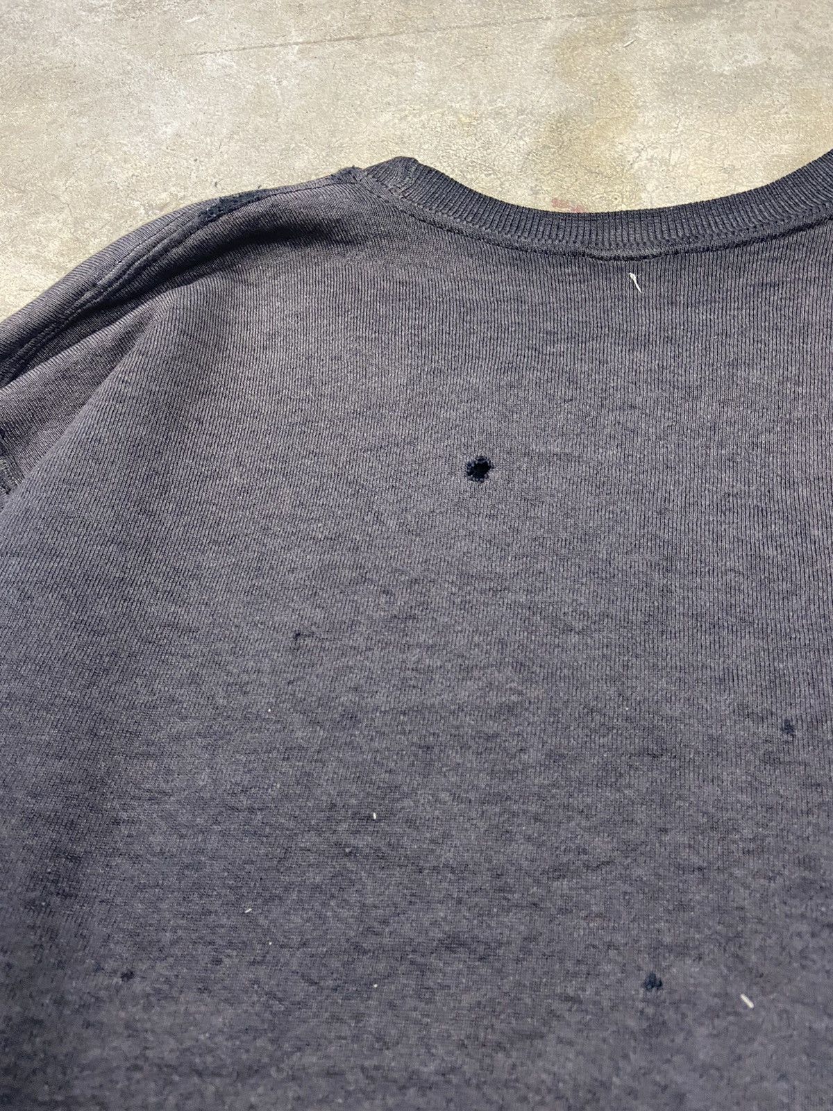 Insane!! Vintage faded perfectly Russell blank black crew