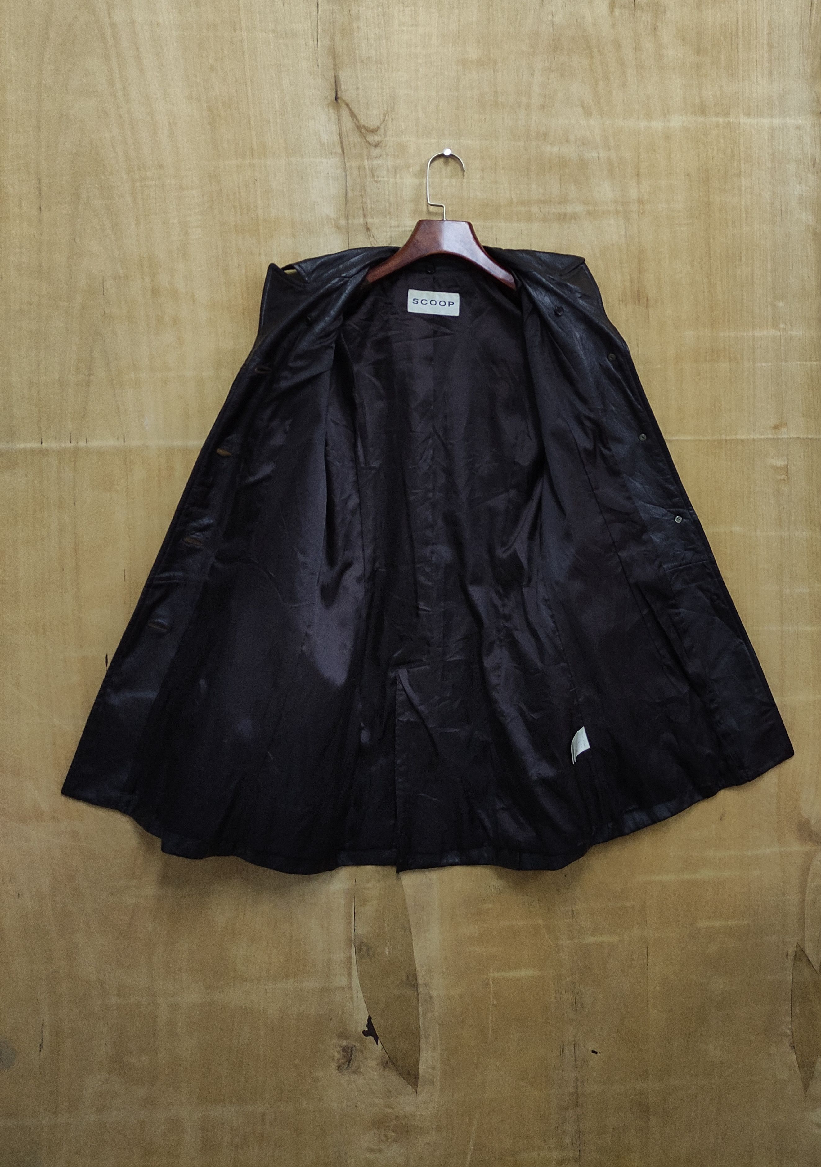 Leather SCOOP LEATHER COW HIDE LONG COAT JACKET WOMEN STYLE Size ONE SIZE - 3 Thumbnail