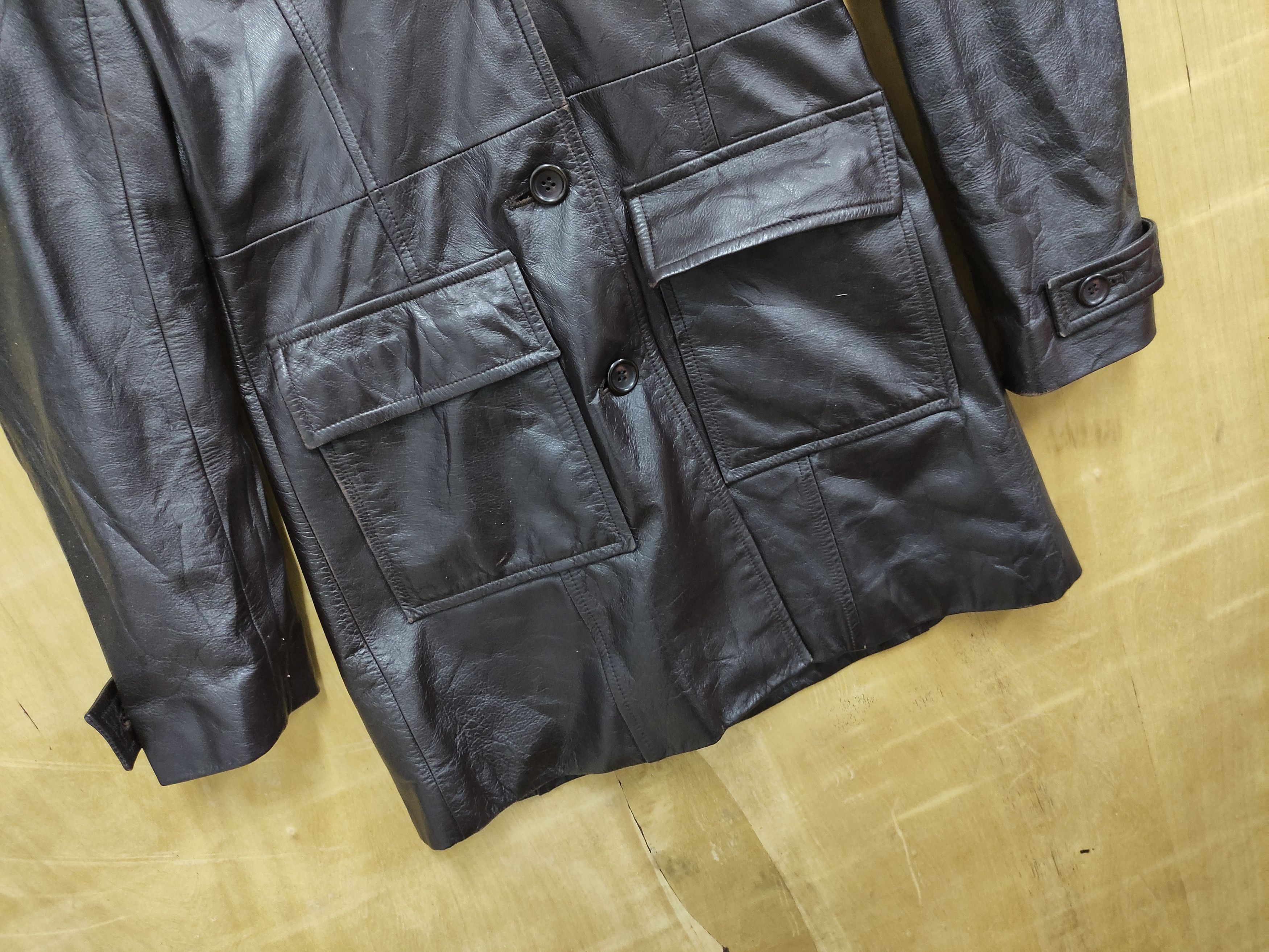 Leather SCOOP LEATHER COW HIDE LONG COAT JACKET WOMEN STYLE Size ONE SIZE - 6 Thumbnail