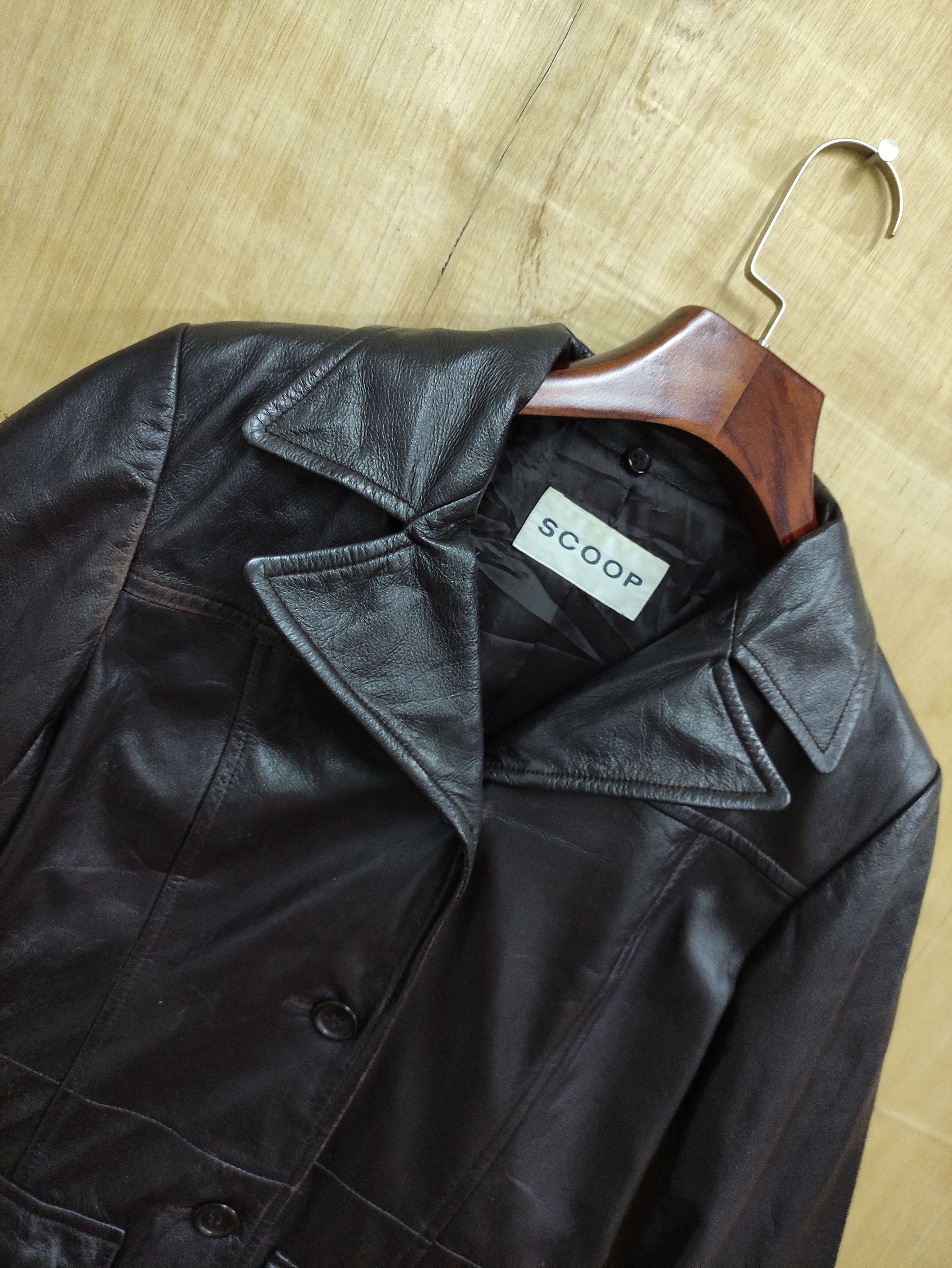 Leather SCOOP LEATHER COW HIDE LONG COAT JACKET WOMEN STYLE Size ONE SIZE - 7 Thumbnail