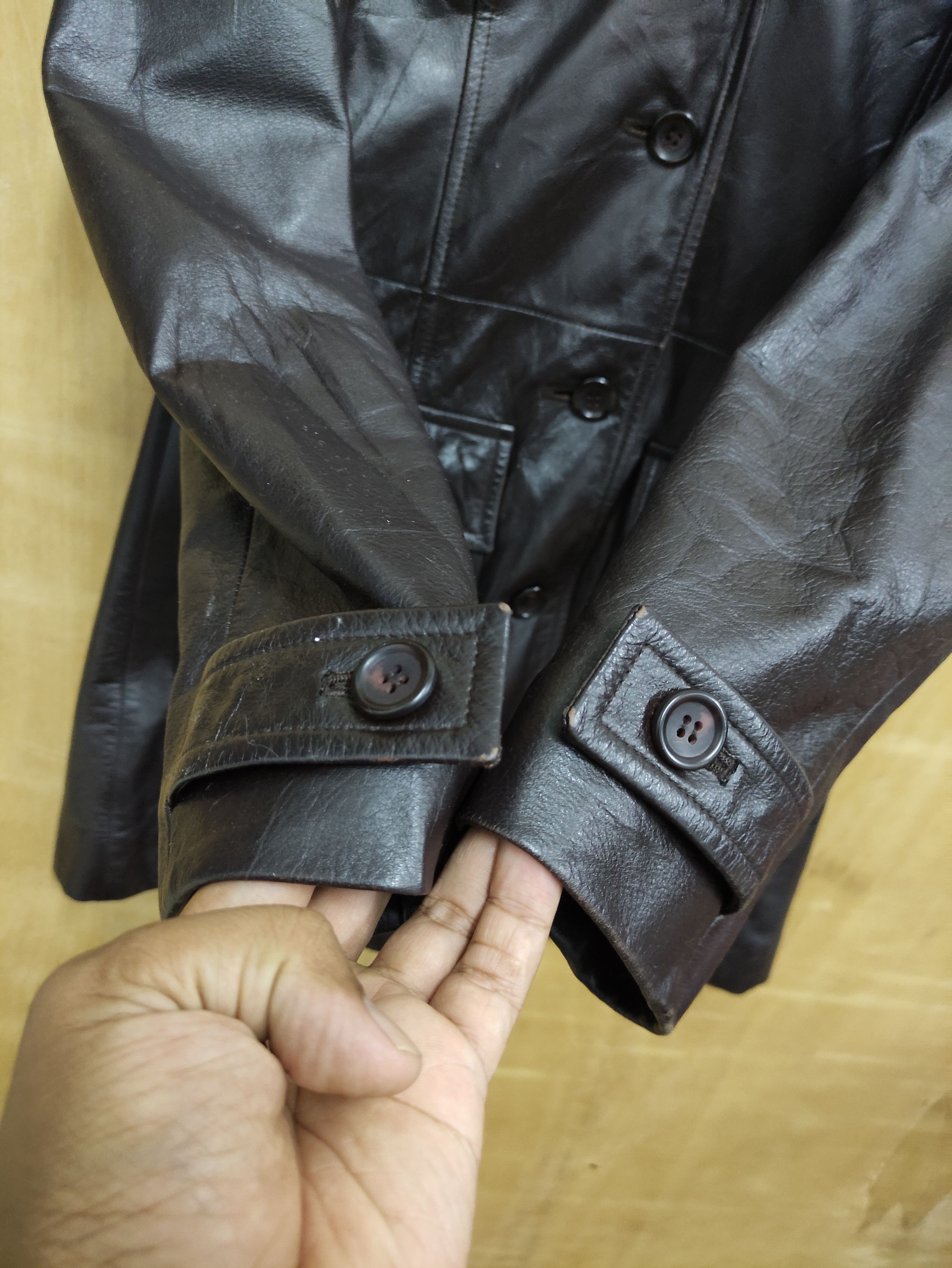 Leather SCOOP LEATHER COW HIDE LONG COAT JACKET WOMEN STYLE Size ONE SIZE - 5 Thumbnail