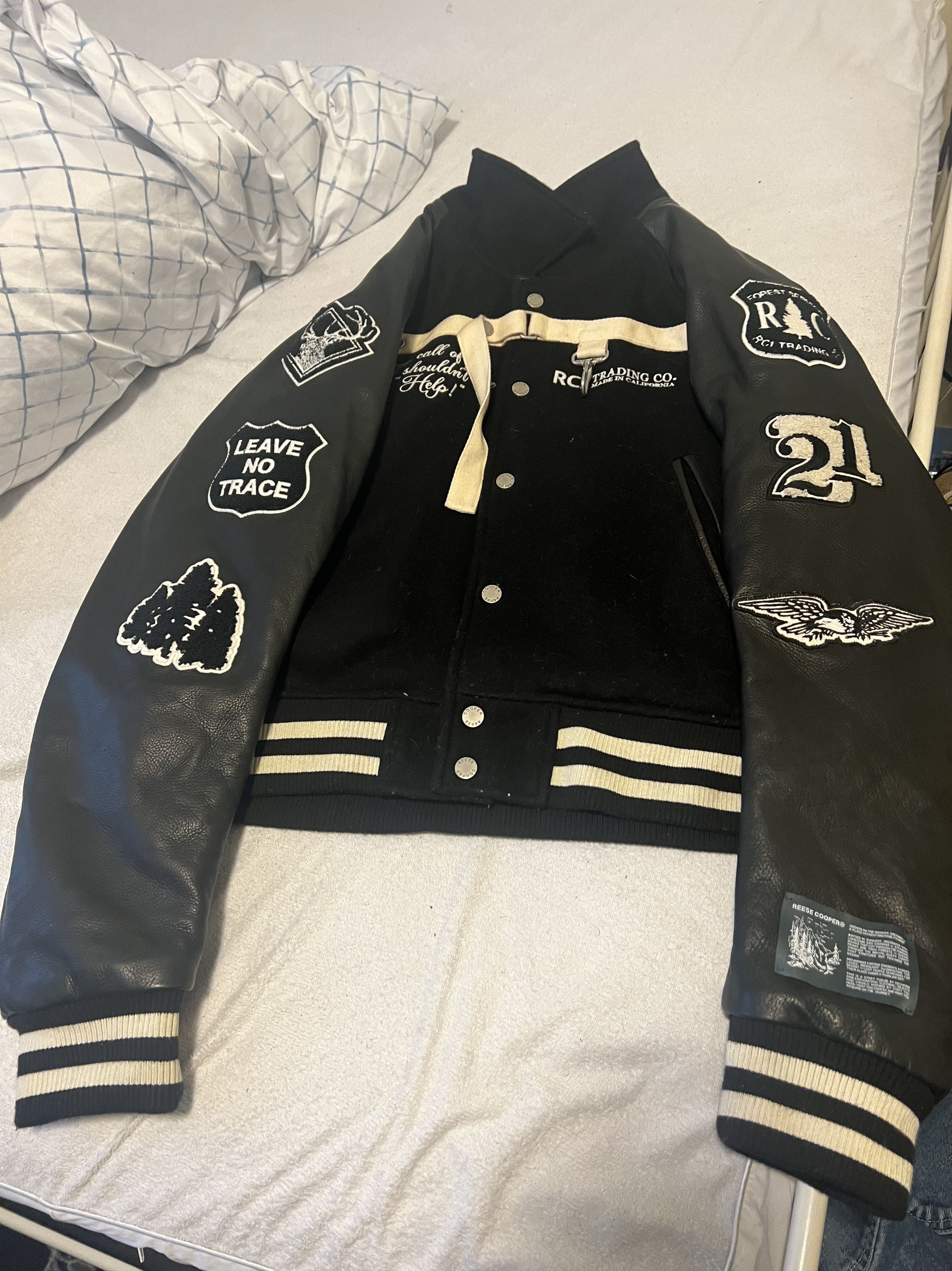 Reese Cooper Reese Cooper Wild Wood Varsity Jacket (BLACK) | Grailed