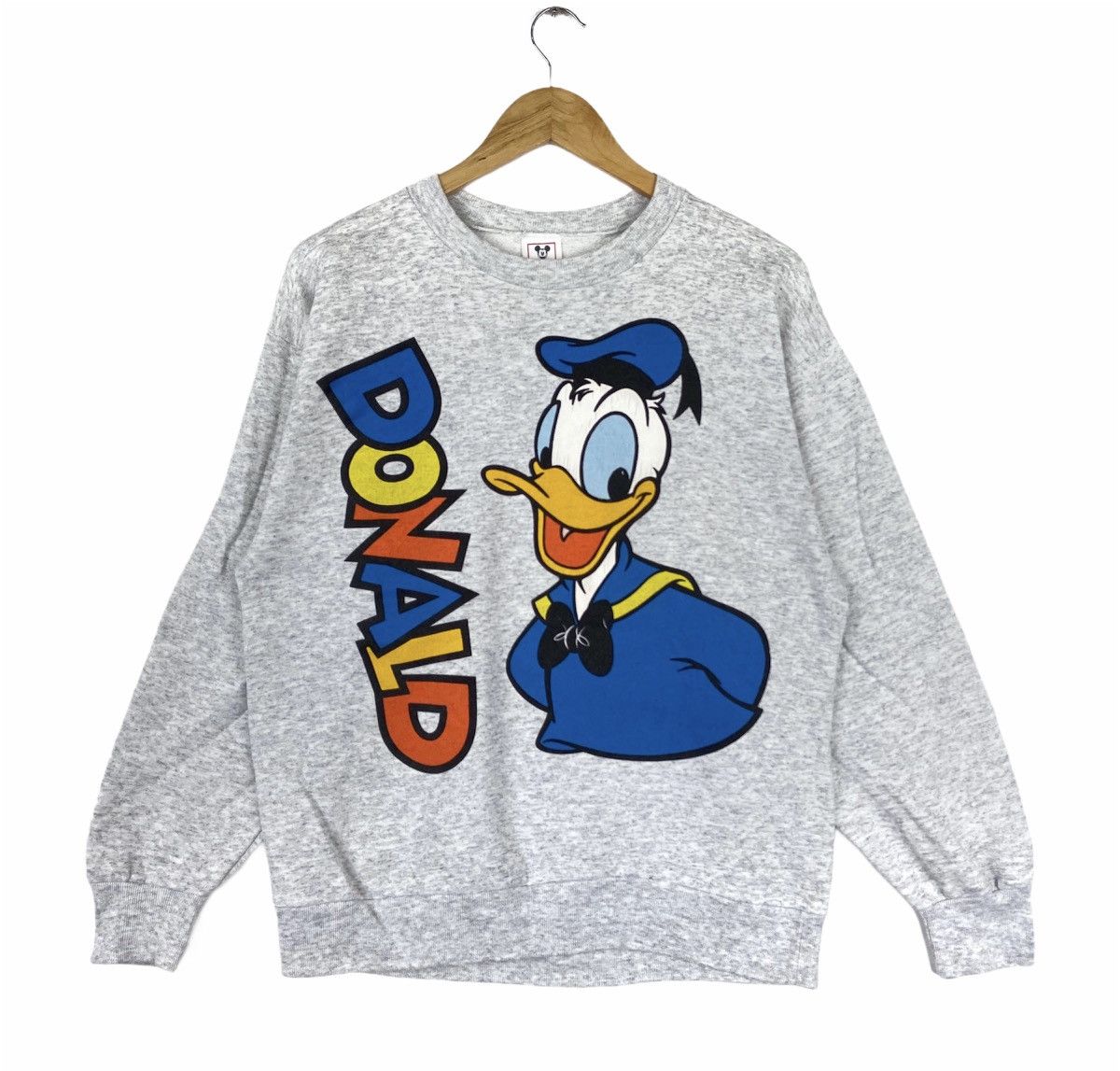 Vintage 90s 00s Grey Butter Finger Graphic Donald Duck Graphic Sweatshirt L
