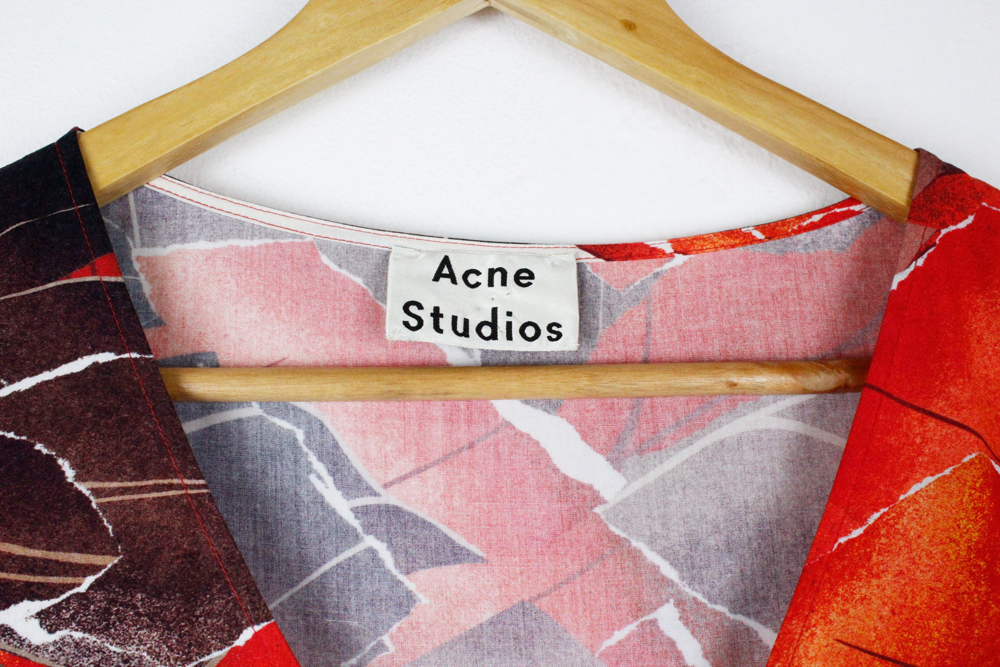 Acne Studios Womens Acne Studios Marzel Vi Pr Brown/Red Leave Tunic Dress Size M / US 6-8 / IT 42-44 - 6 Thumbnail