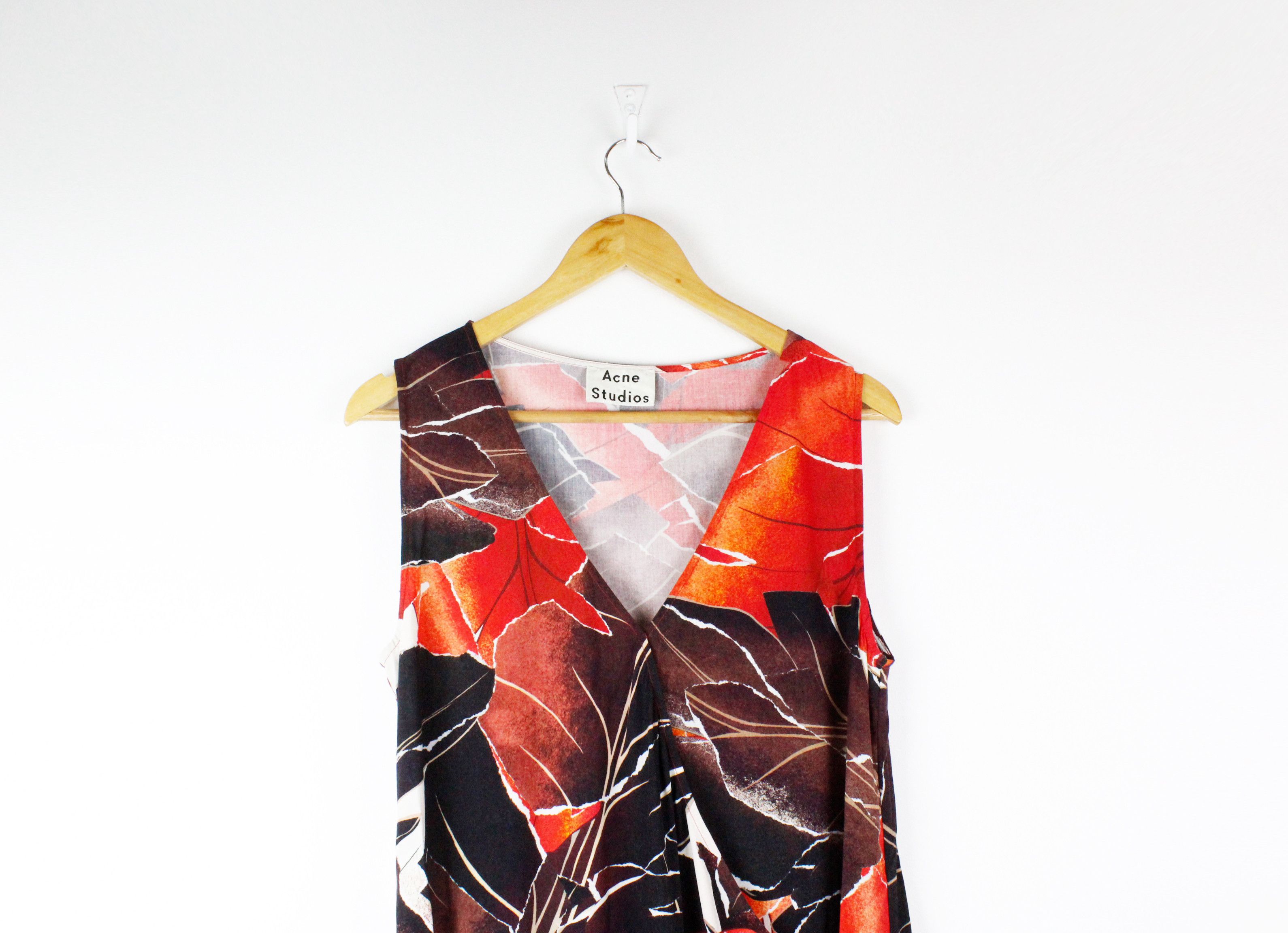 Acne Studios Womens Acne Studios Marzel Vi Pr Brown/Red Leave Tunic Dress Size M / US 6-8 / IT 42-44 - 5 Thumbnail