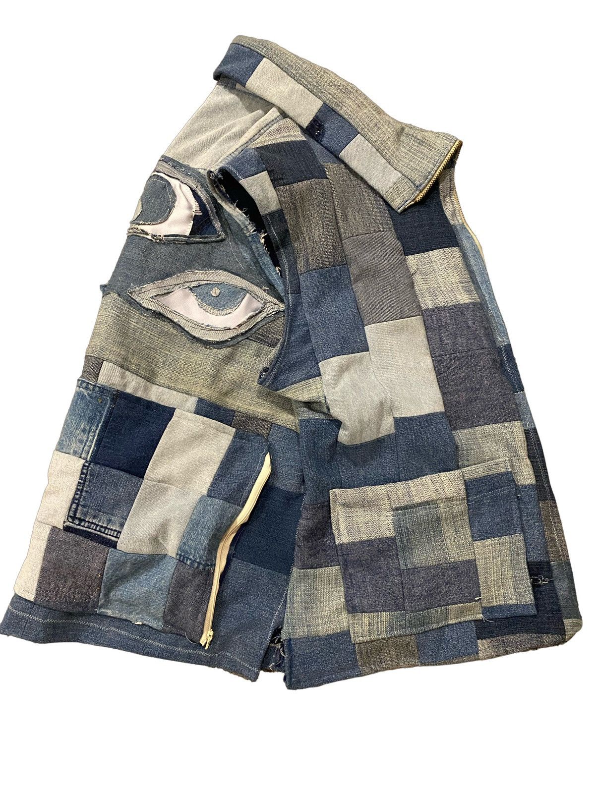 A J N A Patchwork Denim Vest