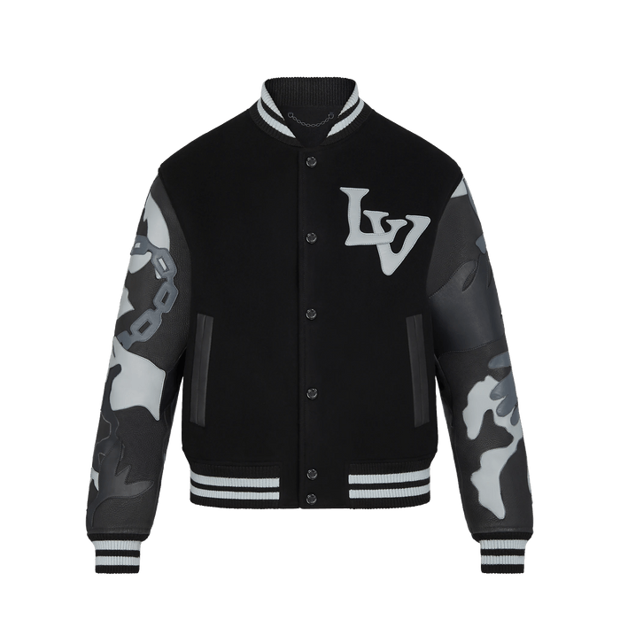 Louis Vuitton CAMOUFLAGE VARSITY JACKET WITH CHAINS PRINT Grailed