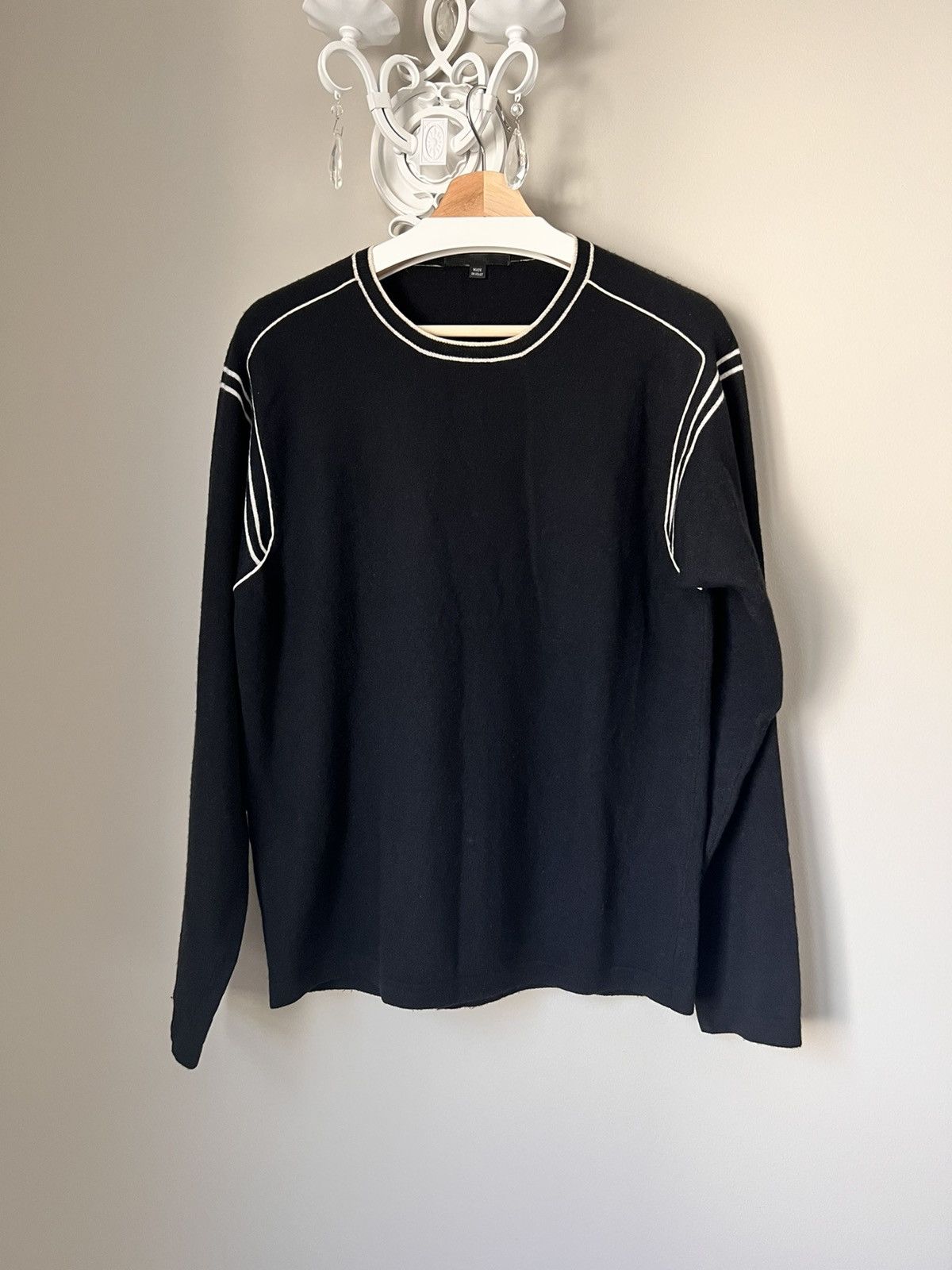 Helmut Lang Archive Contrast-Seam Wool-Cashmere Sweater Size US M / EU 48-50 / 2 - 1 Thumbnail