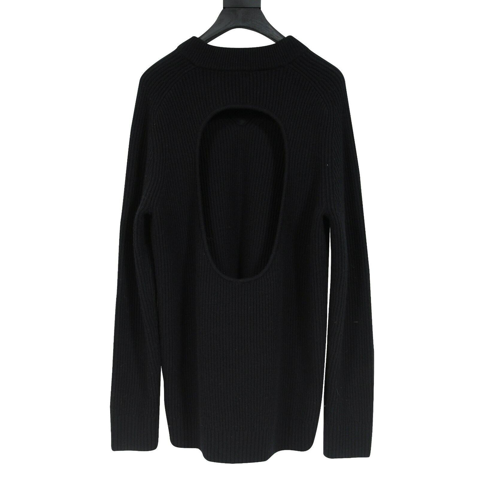 Helmut Lang Cutout Ribbed Wool Cashmere V Neck Size S / US 4 / IT 40 - 3 Thumbnail