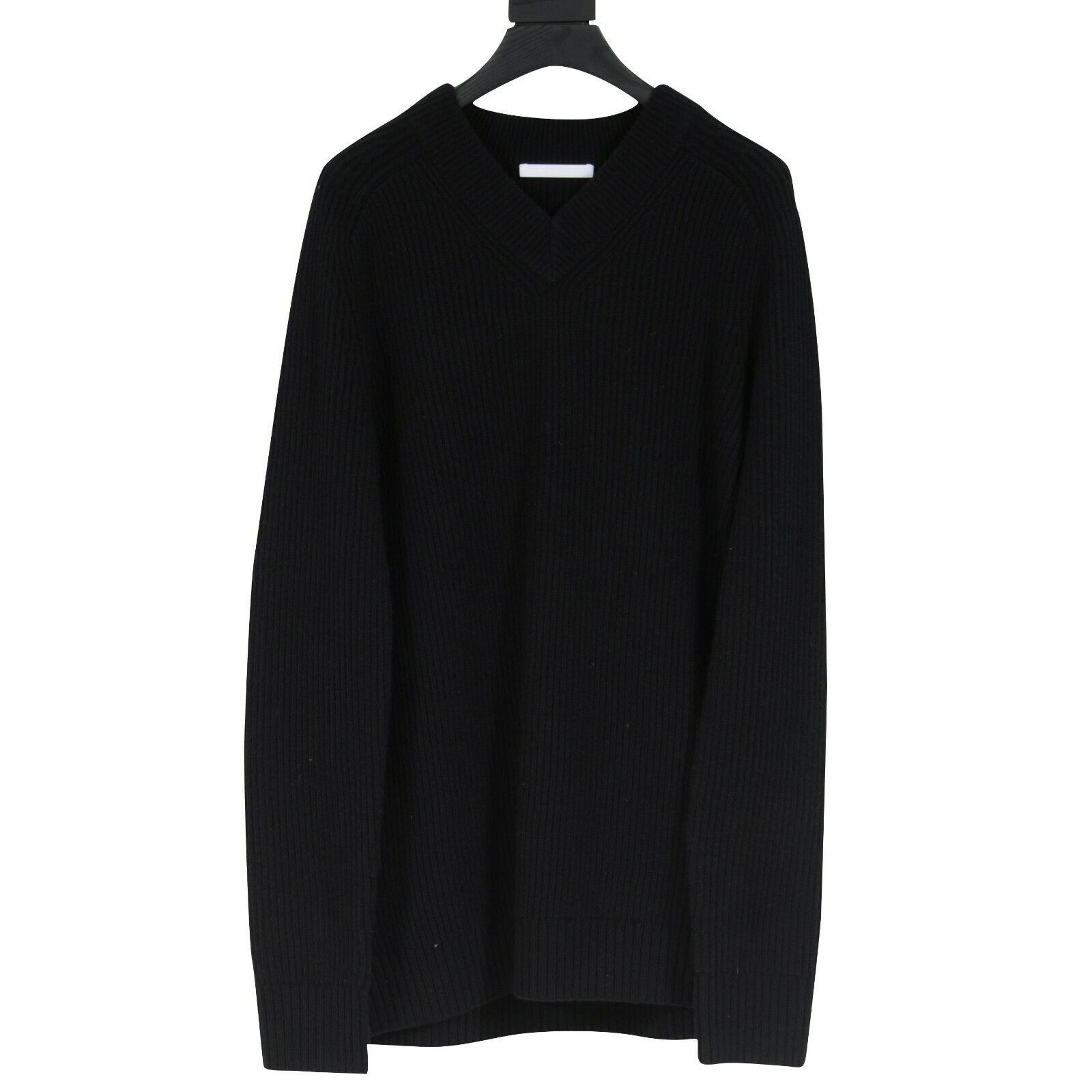 Helmut Lang Cutout Ribbed Wool Cashmere V Neck Size S / US 4 / IT 40 - 4 Thumbnail