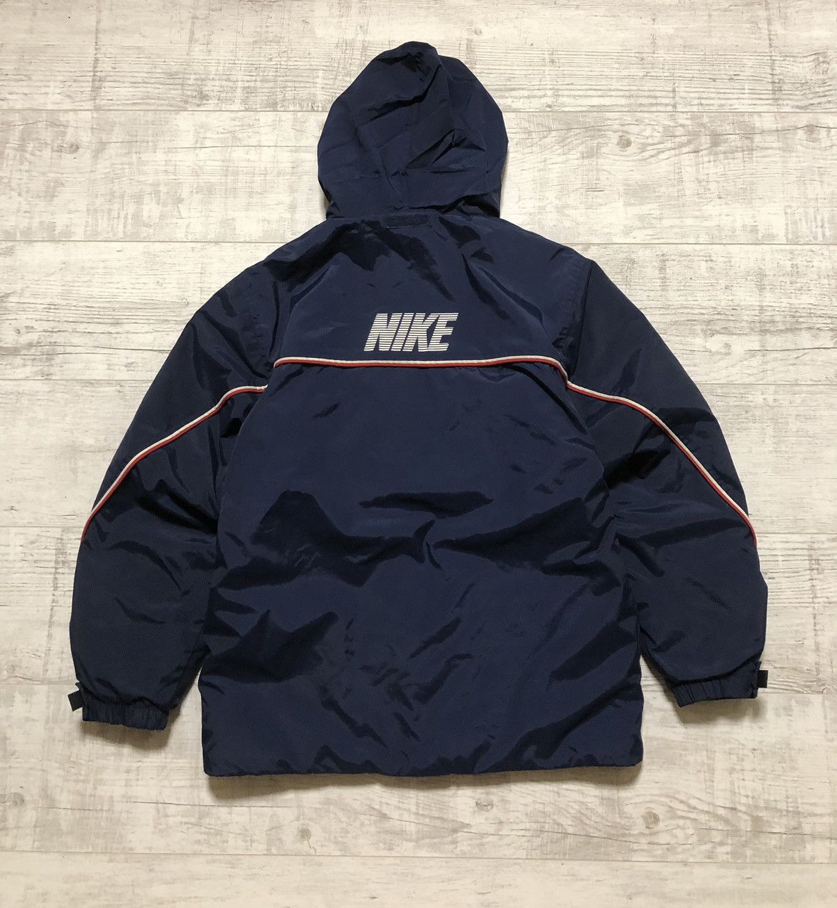 Nike × Vintage Vintage Y2K Nike Nylon Drill Light Puffer Jacket Big Logo Size US S / EU 44-46 / 1 - 2 Thumbnail