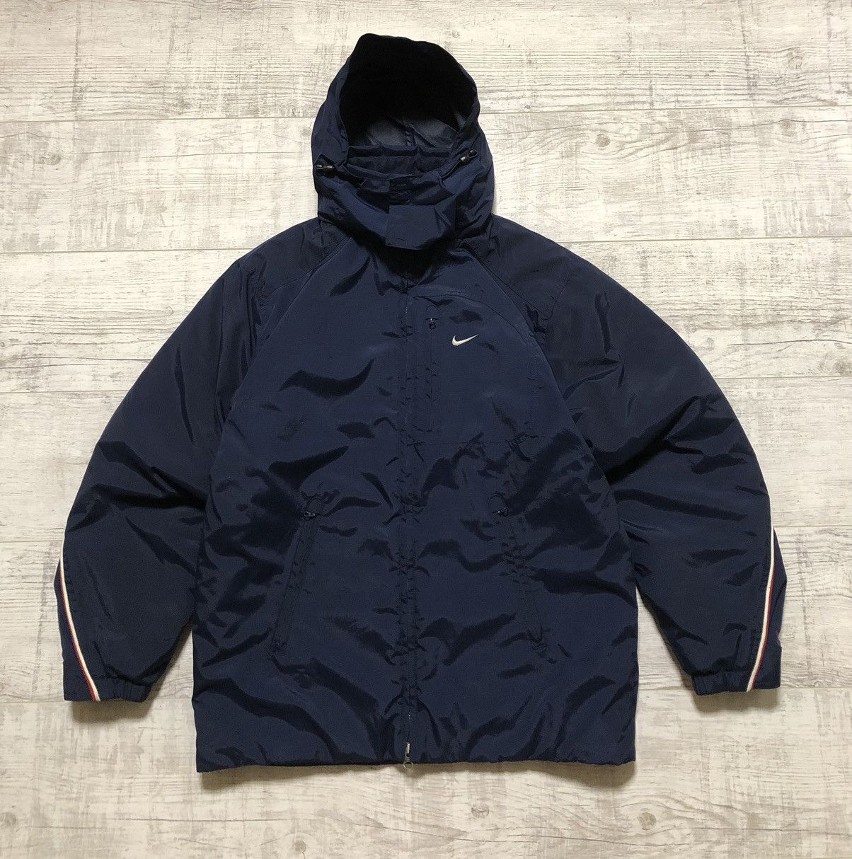 Nike × Vintage Vintage Y2K Nike Nylon Drill Light Puffer Jacket Big Logo Size US S / EU 44-46 / 1 - 3 Thumbnail