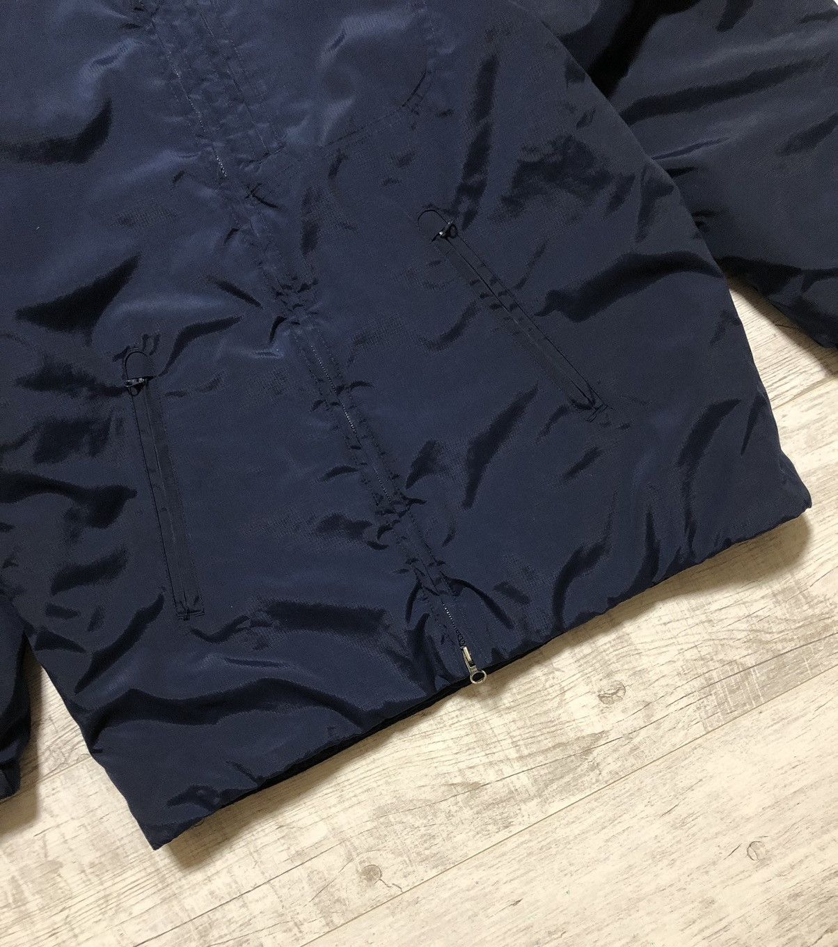 Nike × Vintage Vintage Y2K Nike Nylon Drill Light Puffer Jacket Big Logo Size US S / EU 44-46 / 1 - 9 Thumbnail