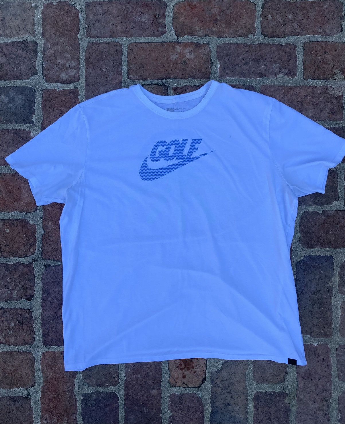 Rare Nike Golf White Center Swoosh Logo Tee W/ Backhit