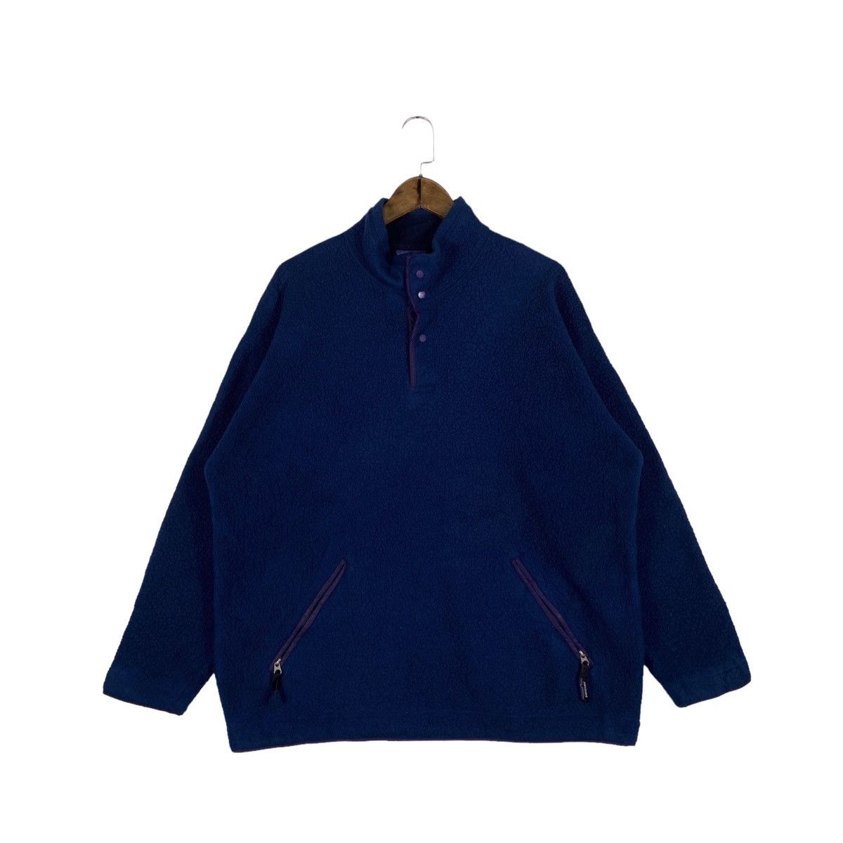 Patagonia × Vintage Vintage 90s Patagonia Snap Button Fleece Sweater Size US L / EU 52-54 / 3 - 1 Thumbnail