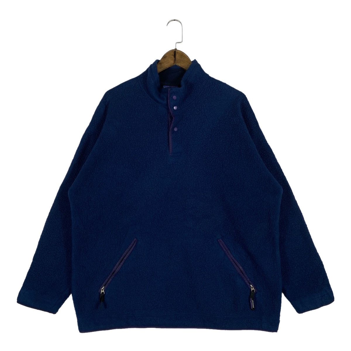 Patagonia × Vintage Vintage 90s Patagonia Snap Button Fleece Sweater Size US L / EU 52-54 / 3 - 2 Thumbnail