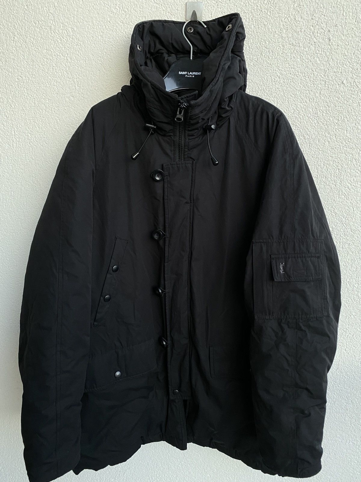 Yves Saint Laurent Winter YSL Jacket Parka Black Size US L / EU 52-54 / 3 - 3 Thumbnail