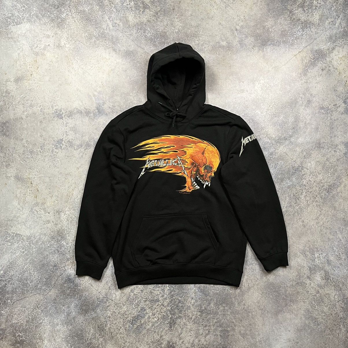 Metallica flaming skull hoodie sale