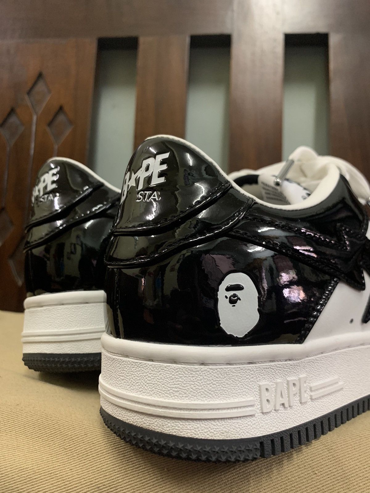 Bape A BATHING APE BAPESTA LOW BLACKWHITE PANDA Size US 8 / EU 41 - 8 Thumbnail