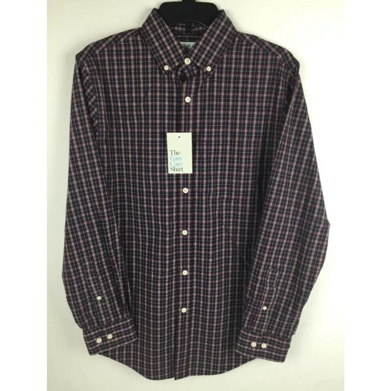 Croft Barrow Croft Barrow Easy Care Mens Small Red Blue Check Long