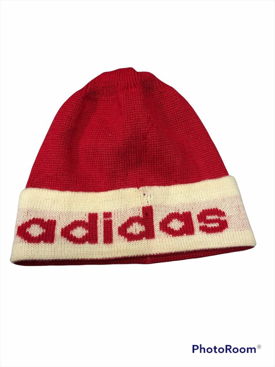 Adidas × Vintage 🔥SICK🔥Vintage Thrashed Adidas Spellout Beanie Hat Size ONE SIZE - 5 Thumbnail
