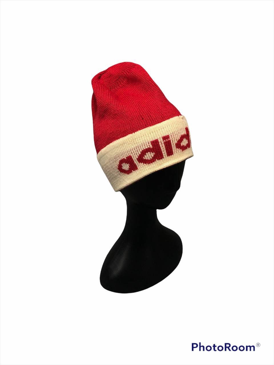 Adidas × Vintage 🔥SICK🔥Vintage Thrashed Adidas Spellout Beanie Hat Size ONE SIZE - 3 Thumbnail