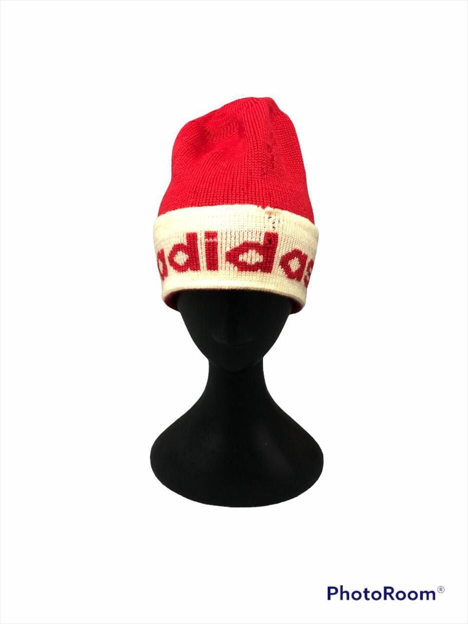 Adidas × Vintage 🔥SICK🔥Vintage Thrashed Adidas Spellout Beanie Hat Size ONE SIZE - 1 Thumbnail