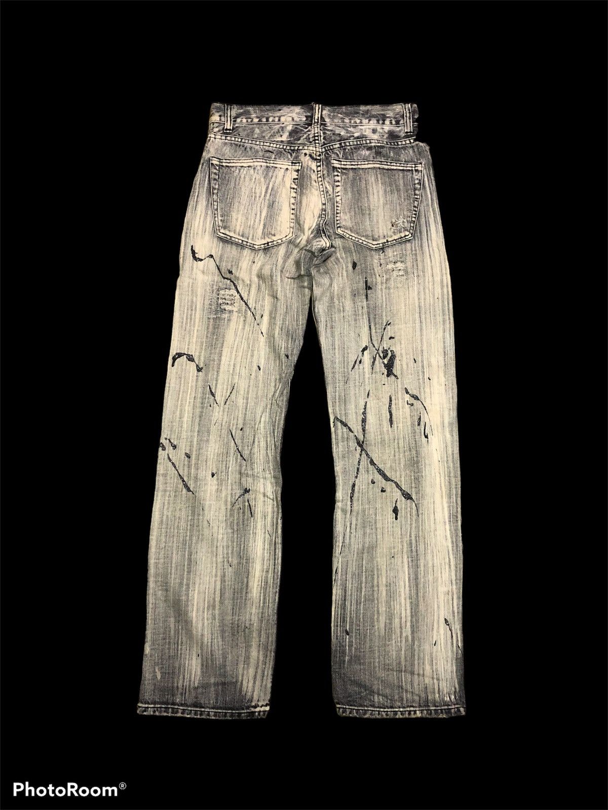 Japanese Brand SPLATTERED WASHED GRAY DENIM Size US 30 / EU 46 - 2 Thumbnail