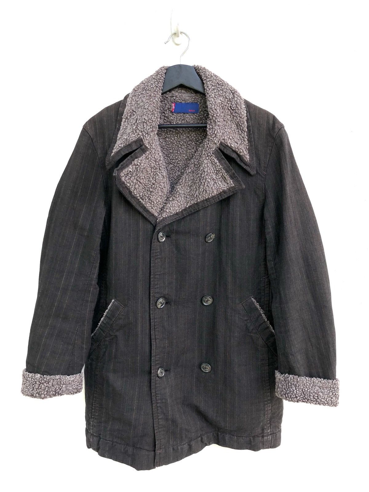 Levi's × Levi's Made & Crafted Levis Deep Pile Denim Fleece Stripes Chore Wabash Jacket Size US M / EU 48-50 / 2 - 2 Thumbnail