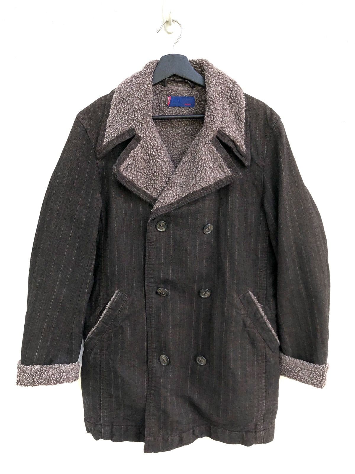 Levi's × Levi's Made & Crafted Levis Deep Pile Denim Fleece Stripes Chore Wabash Jacket Size US M / EU 48-50 / 2 - 3 Thumbnail