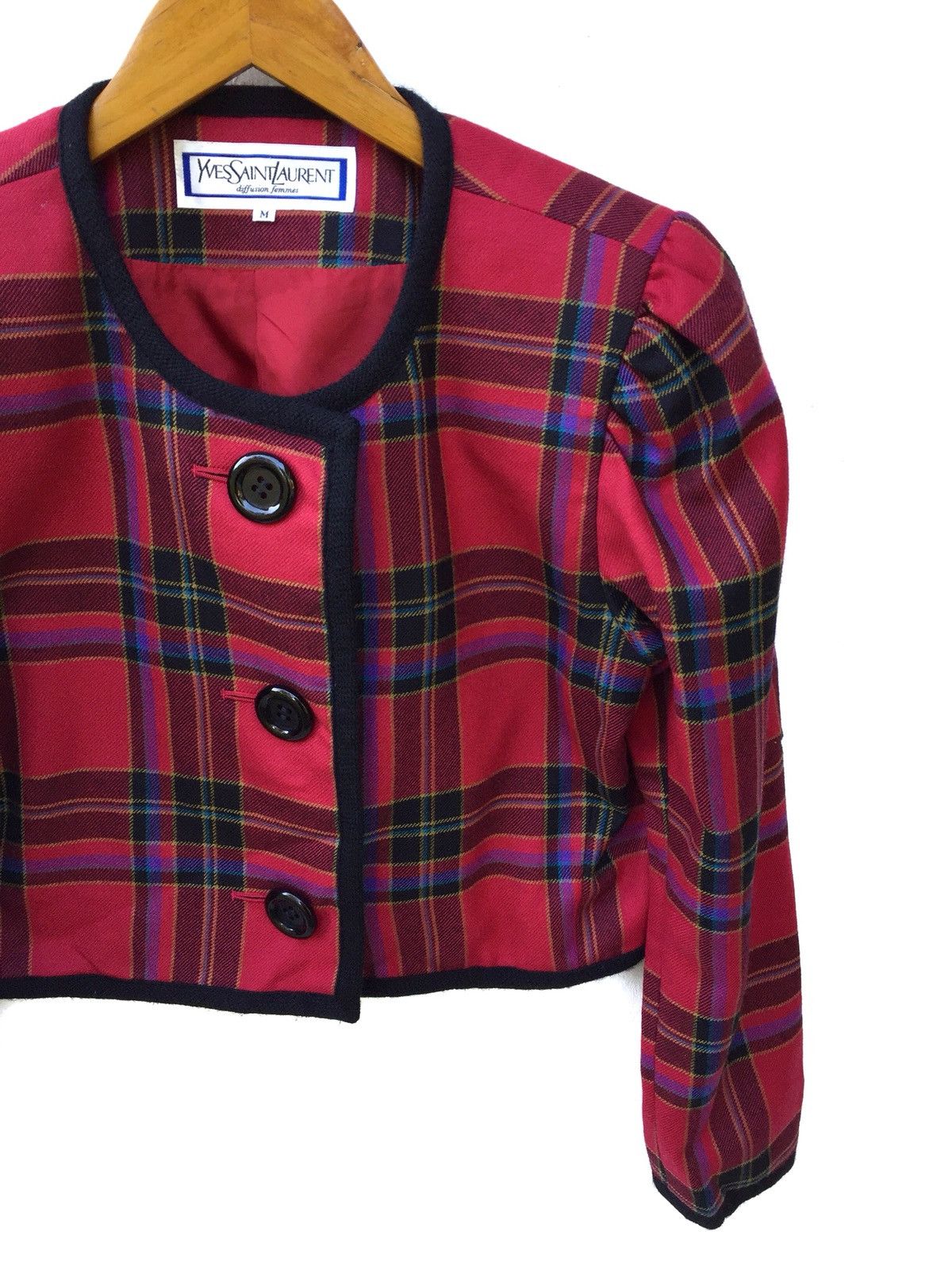 Yves Saint Laurent Vintage Yves Saint Laurent Wool Checkered Jacket Size M / US 6-8 / IT 42-44 - 4 Thumbnail