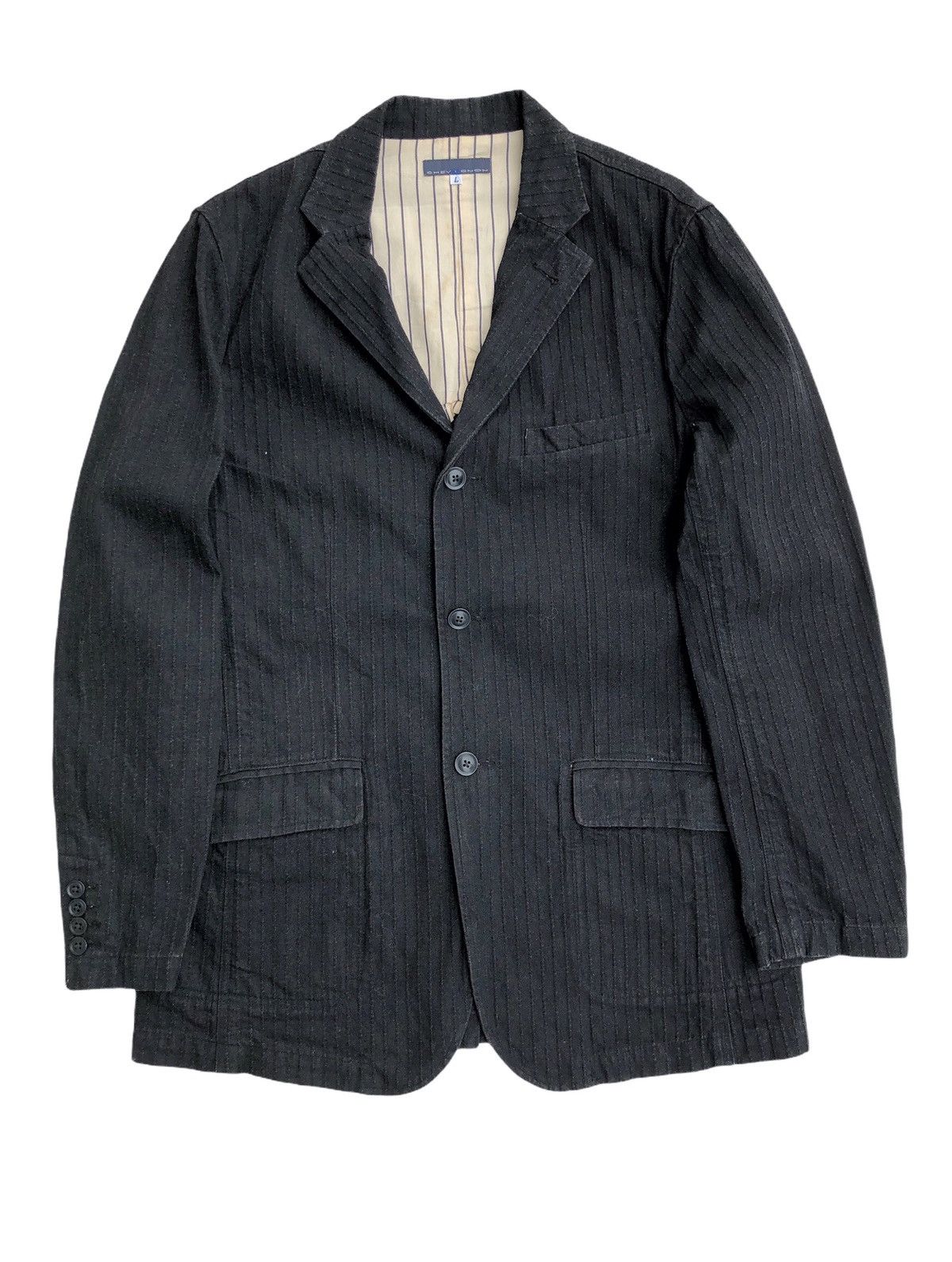Chevignon × Japanese Brand Chevignon Black Stripes Stitching Chore Jacket Size US M / EU 48-50 / 2 - 1 Thumbnail