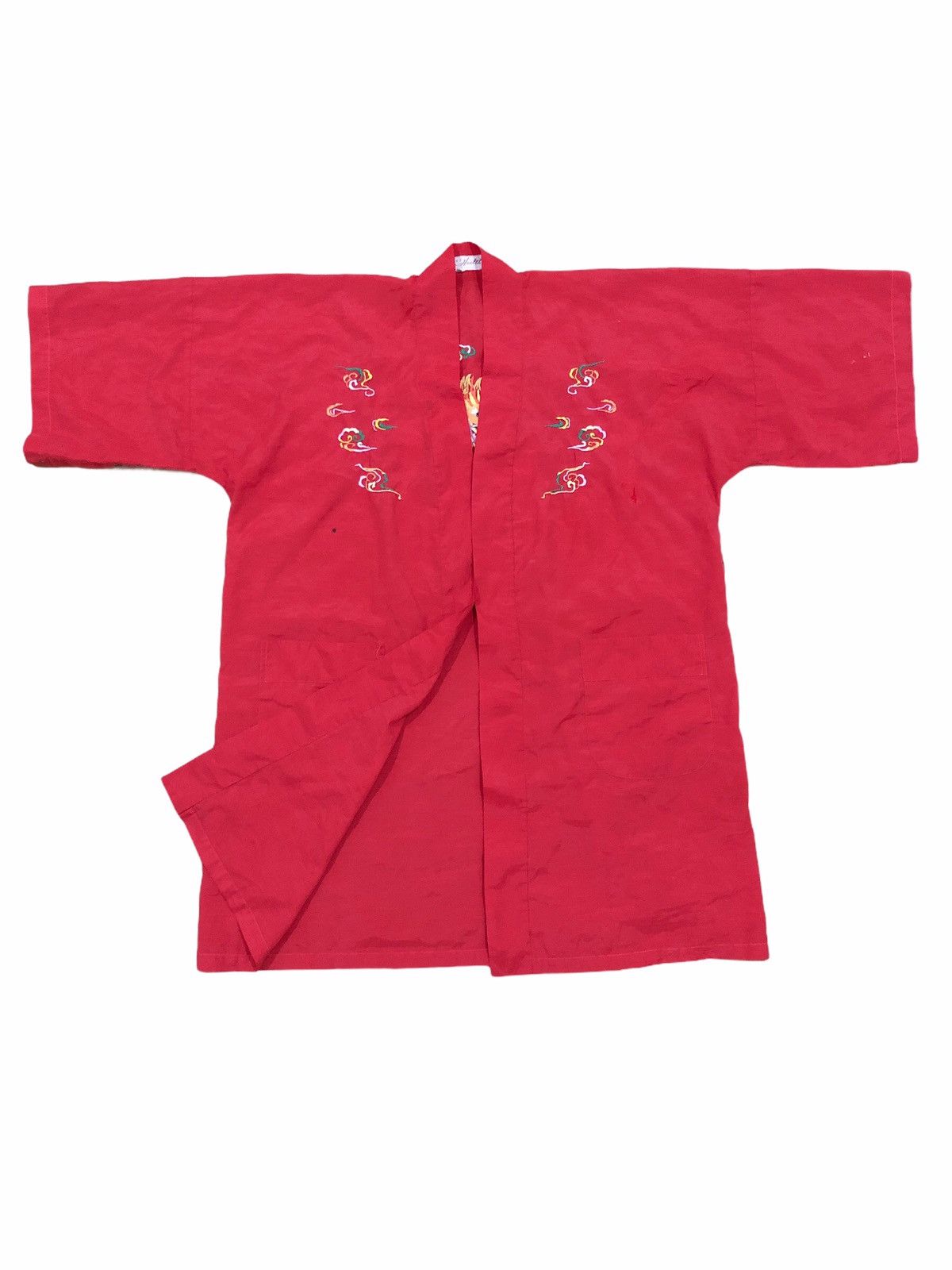 Vintage Vintage 70/80s Hand Embroidered Light Kimono Japan Dragon Size US M / EU 48-50 / 2 - 1 Thumbnail
