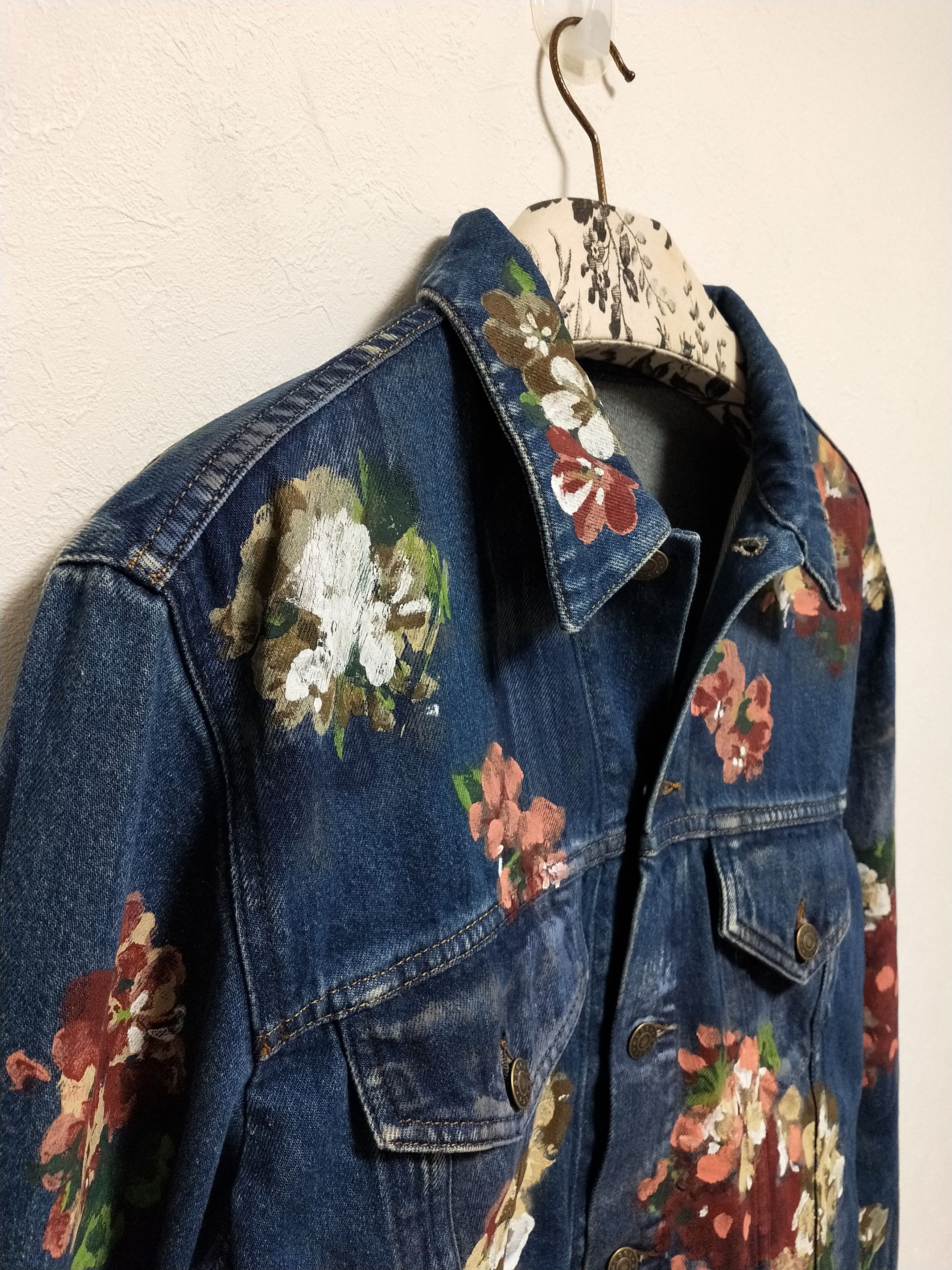 Gucci Hand Painted Floral Denim Jacket Size US M / EU 48-50 / 2 - 4 Thumbnail