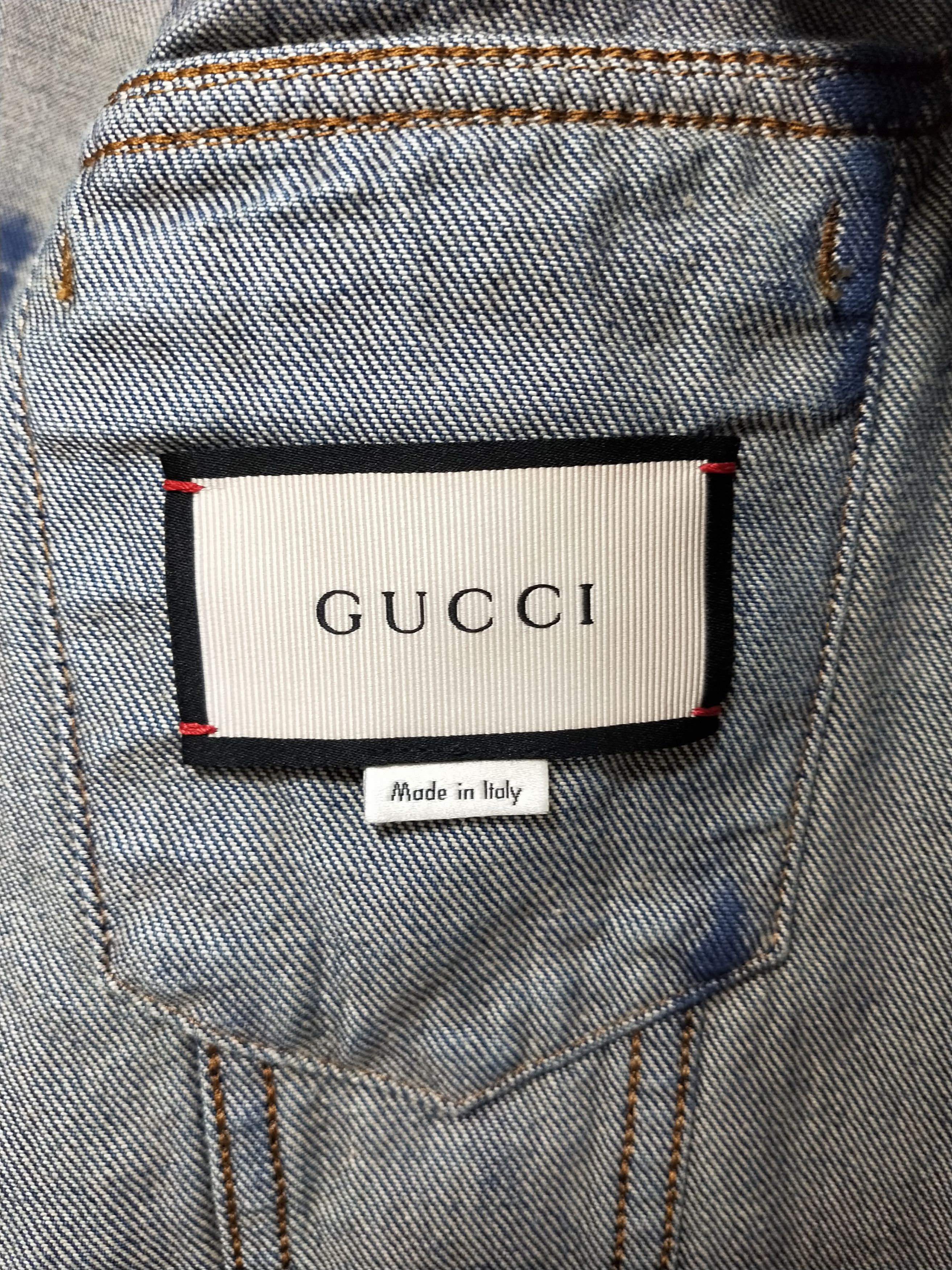Gucci Hand Painted Floral Denim Jacket Size US M / EU 48-50 / 2 - 5 Thumbnail