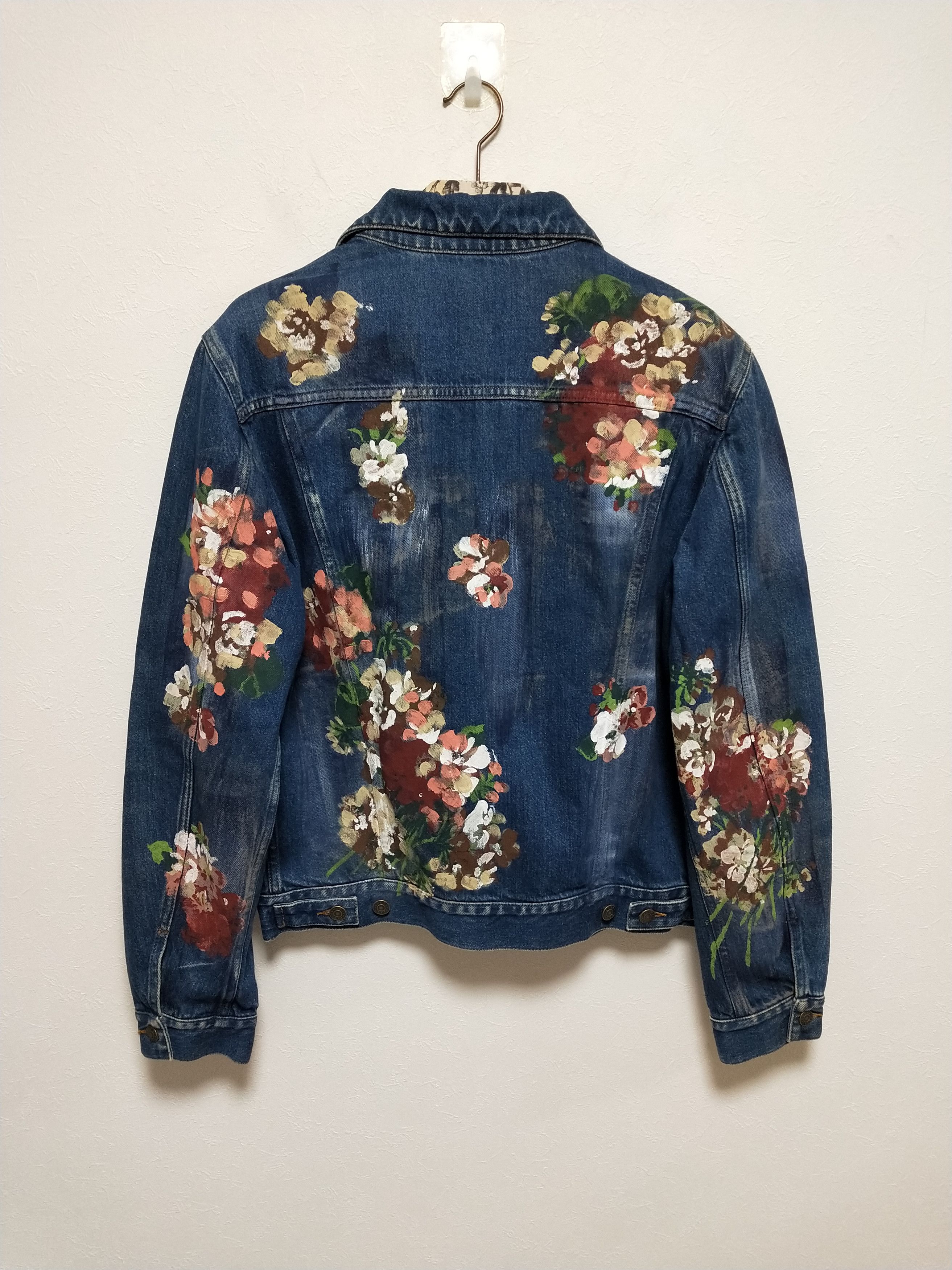 Gucci Hand Painted Floral Denim Jacket Size US M / EU 48-50 / 2 - 2 Thumbnail