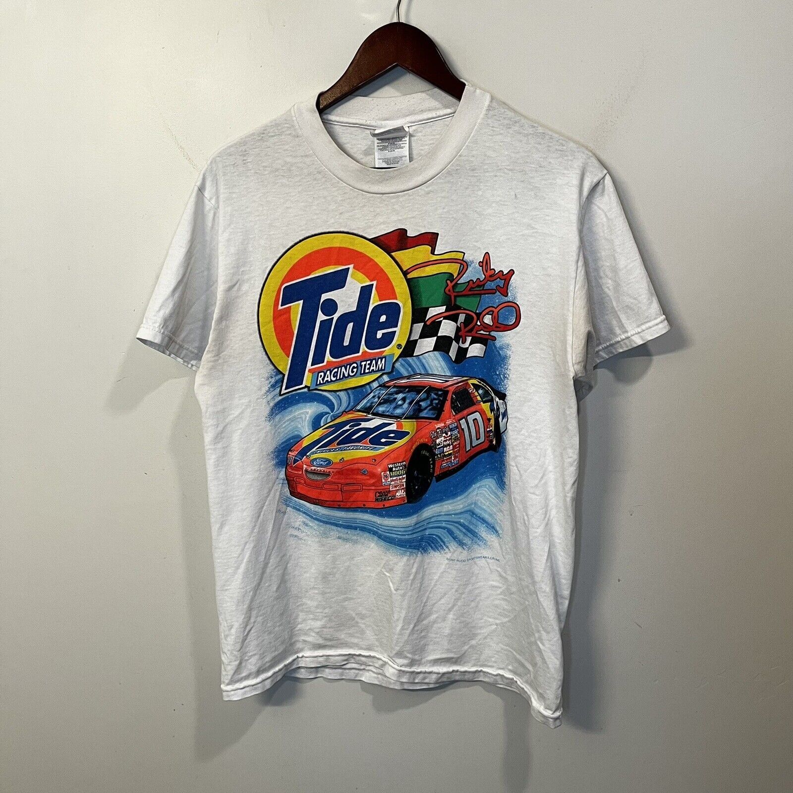 NASCAR × Vintage vtg 90s Ricky Rudd Nascar Tide Team Racing NASCAR T ...