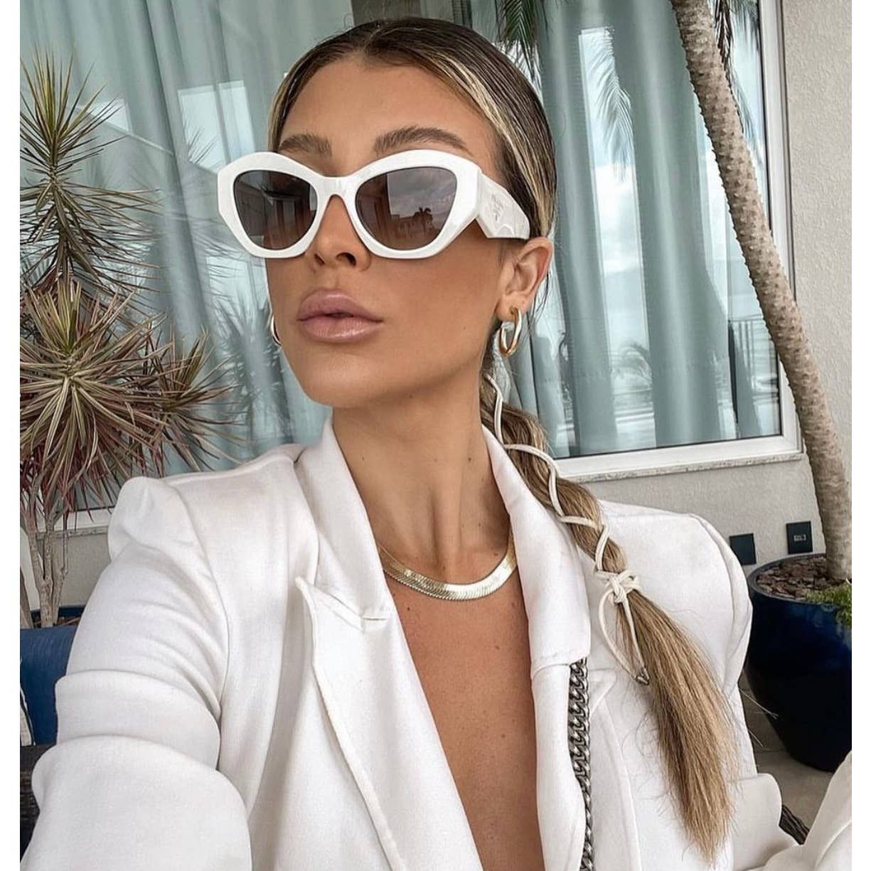 Shops White Prada Sunglasses