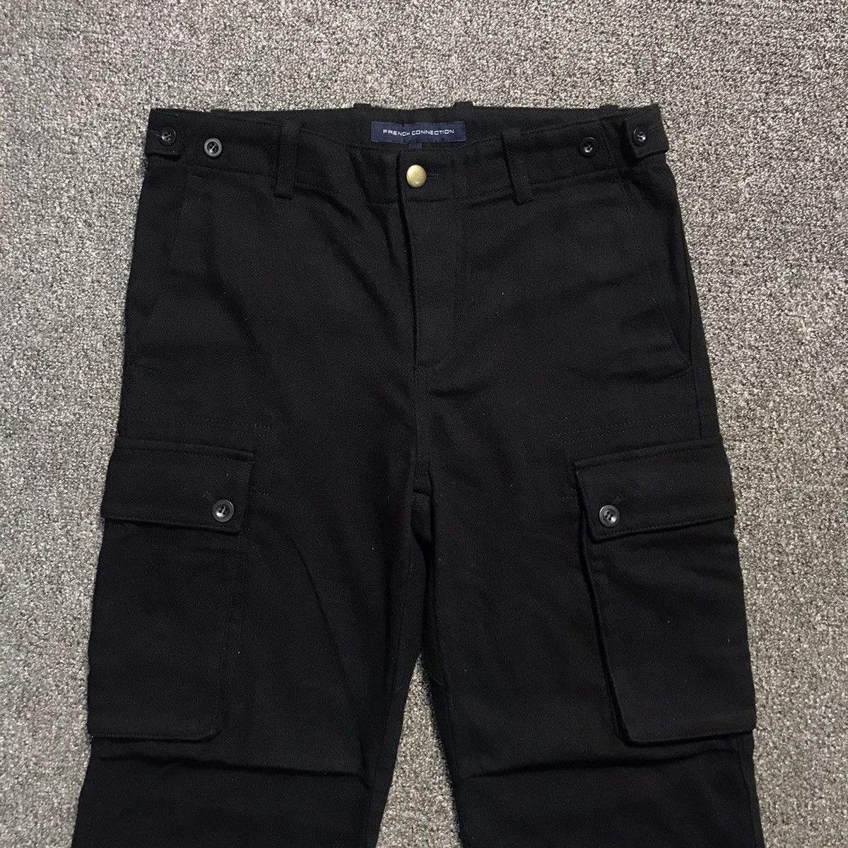 French Connection 2000's French Connection Black Zipper Cargo Pant Size US 33 - 2 Thumbnail