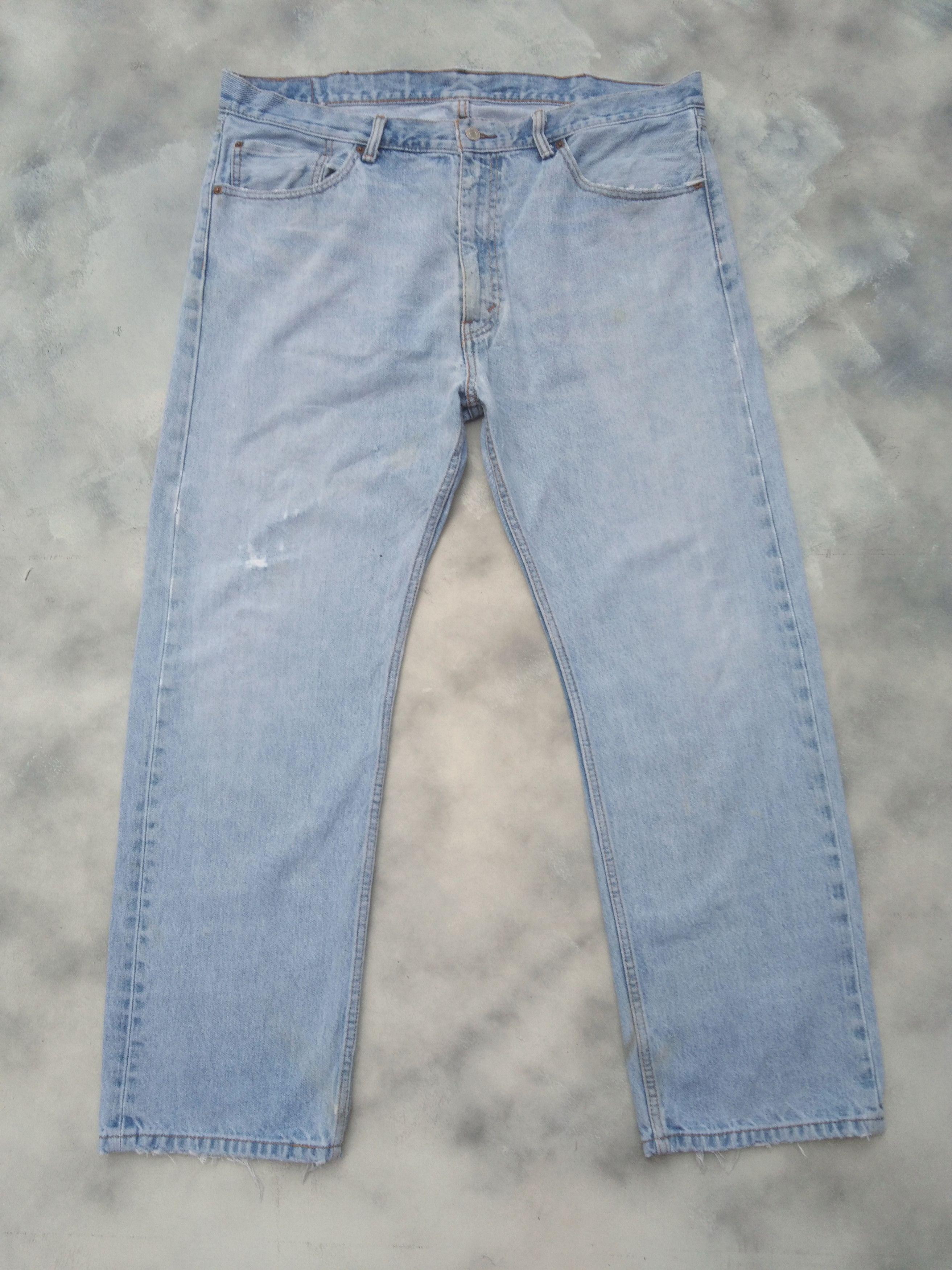 Vintage Levis Jeans 505 Light Wash Distressed Denim 40x30