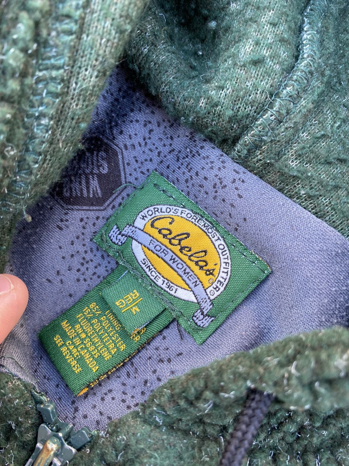 Cabelas × Vintage Vintage 90s Cabelas Deep Pile Fleece Hoodie Size US M / EU 48-50 / 2 - 3 Thumbnail