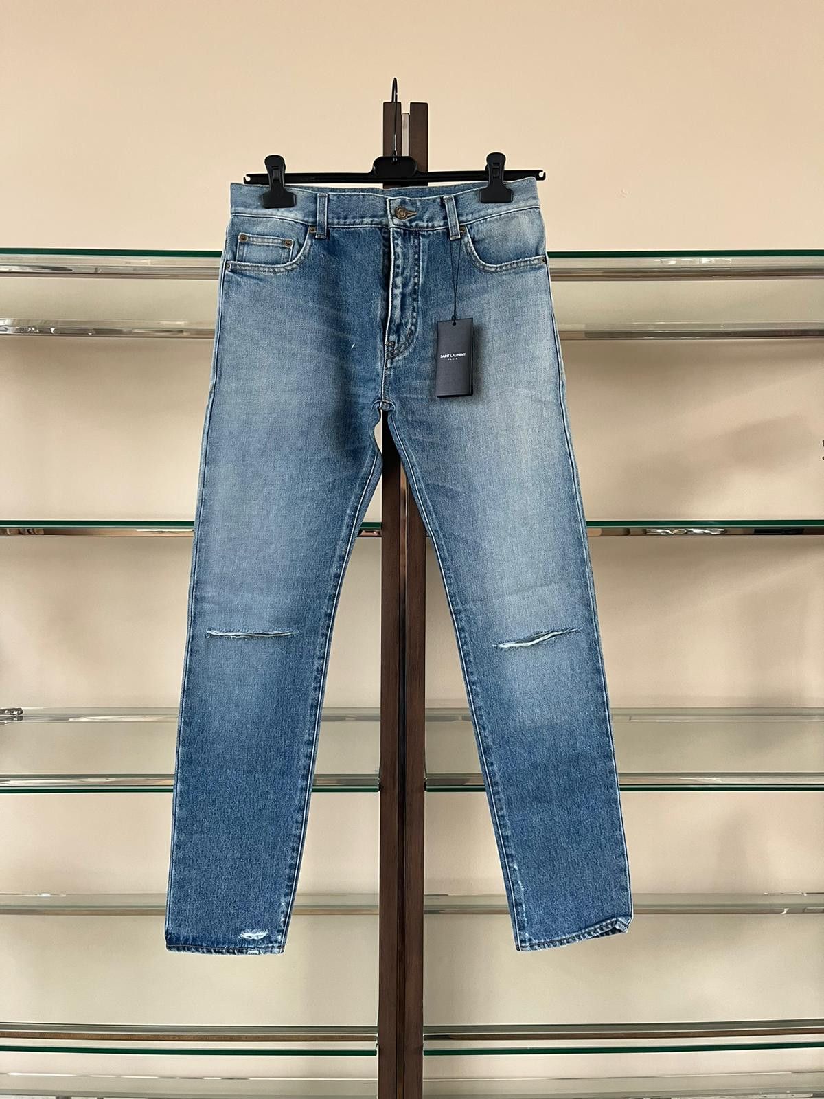 Saint Laurent Paris o1rshd1 SK 5 Pocket Denim in Light Vintage Blue Size US 30 / EU 46 - 1 Thumbnail