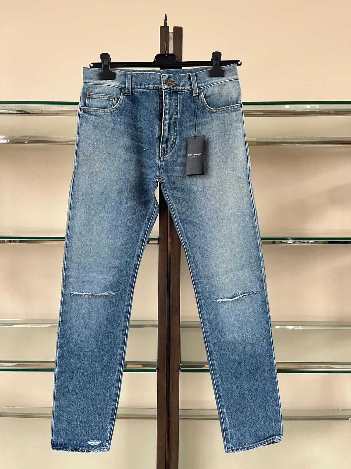 Saint Laurent Paris o1rshd1 SK 5 Pocket Denim in Light Vintage Blue Size US 30 / EU 46 - 2 Thumbnail