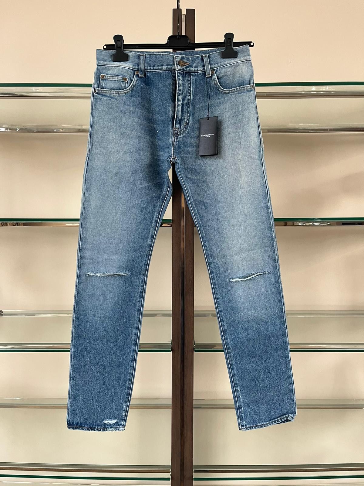 Saint Laurent Paris o1rshd1 SK 5 Pocket Denim in Light Vintage Blue Size US 30 / EU 46 - 3 Thumbnail